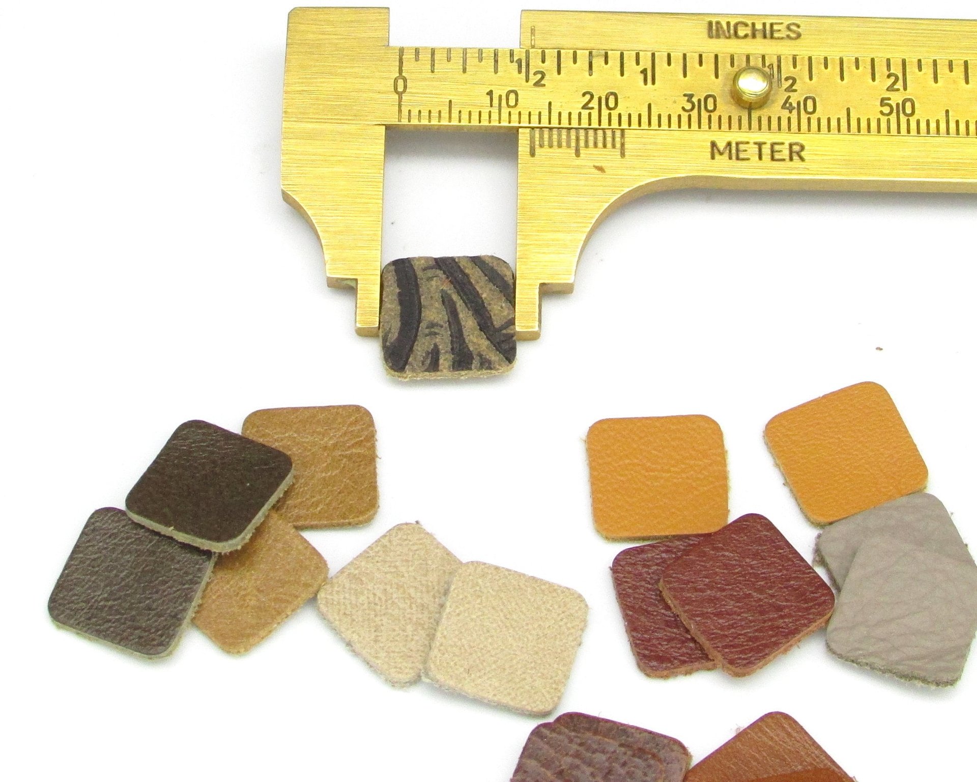 Tiny Leather Squares, 8mm 13mm Die Cut Embellishment for Making Stud Earrings