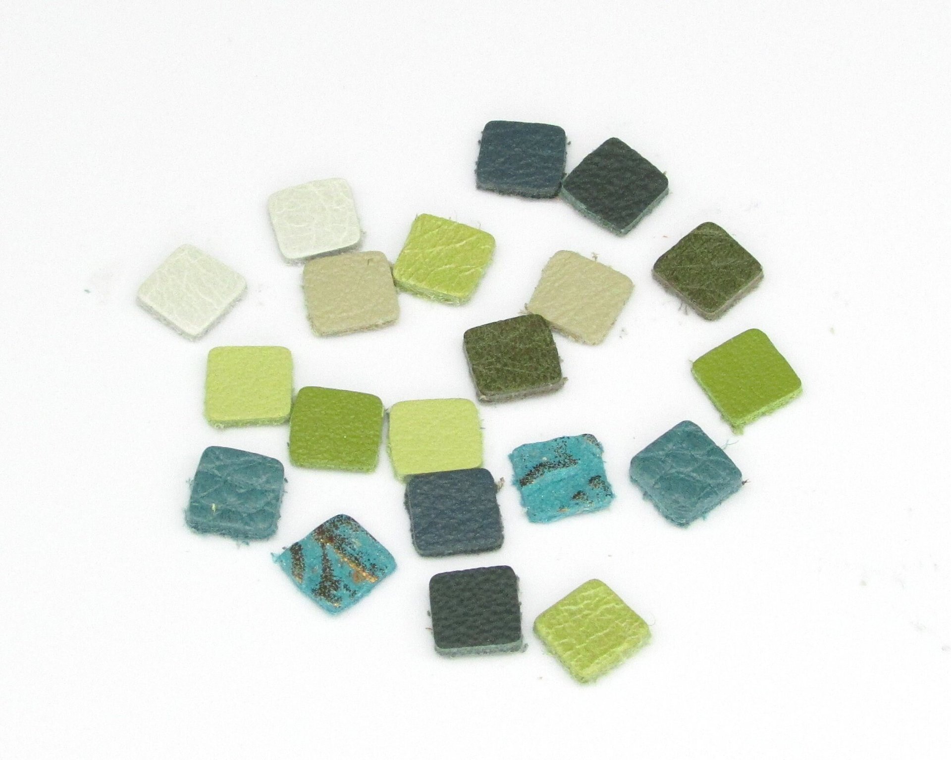 Tiny Leather Squares, 8mm 13mm Die Cut Embellishment for Making Stud Earrings