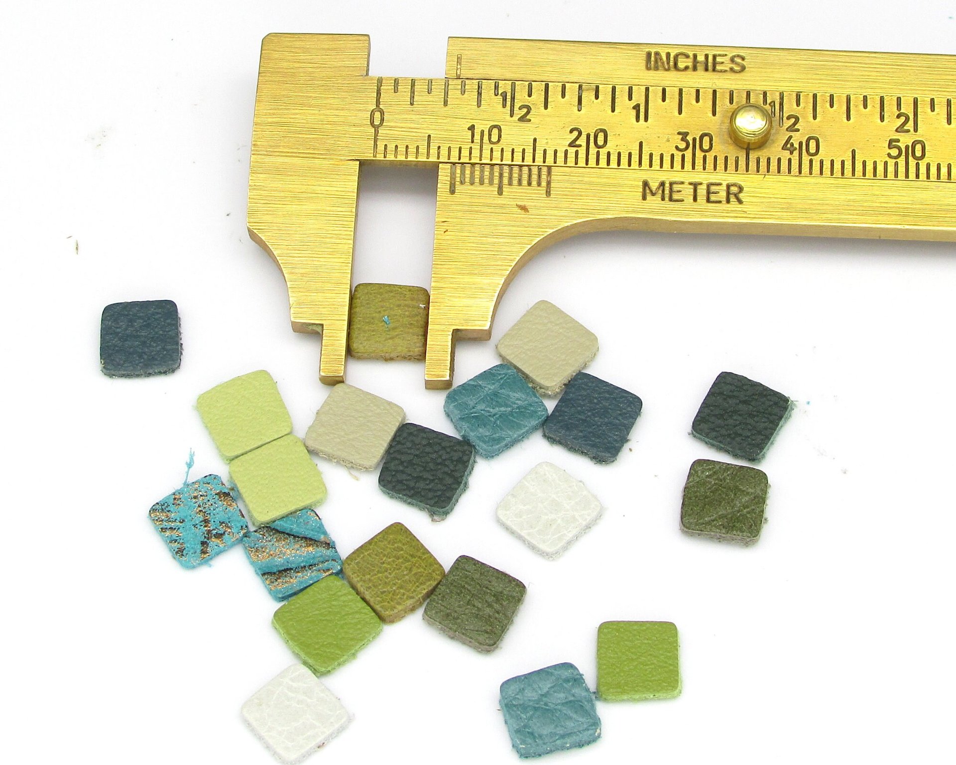 Tiny Leather Squares, 8mm 13mm Die Cut Embellishment for Making Stud Earrings