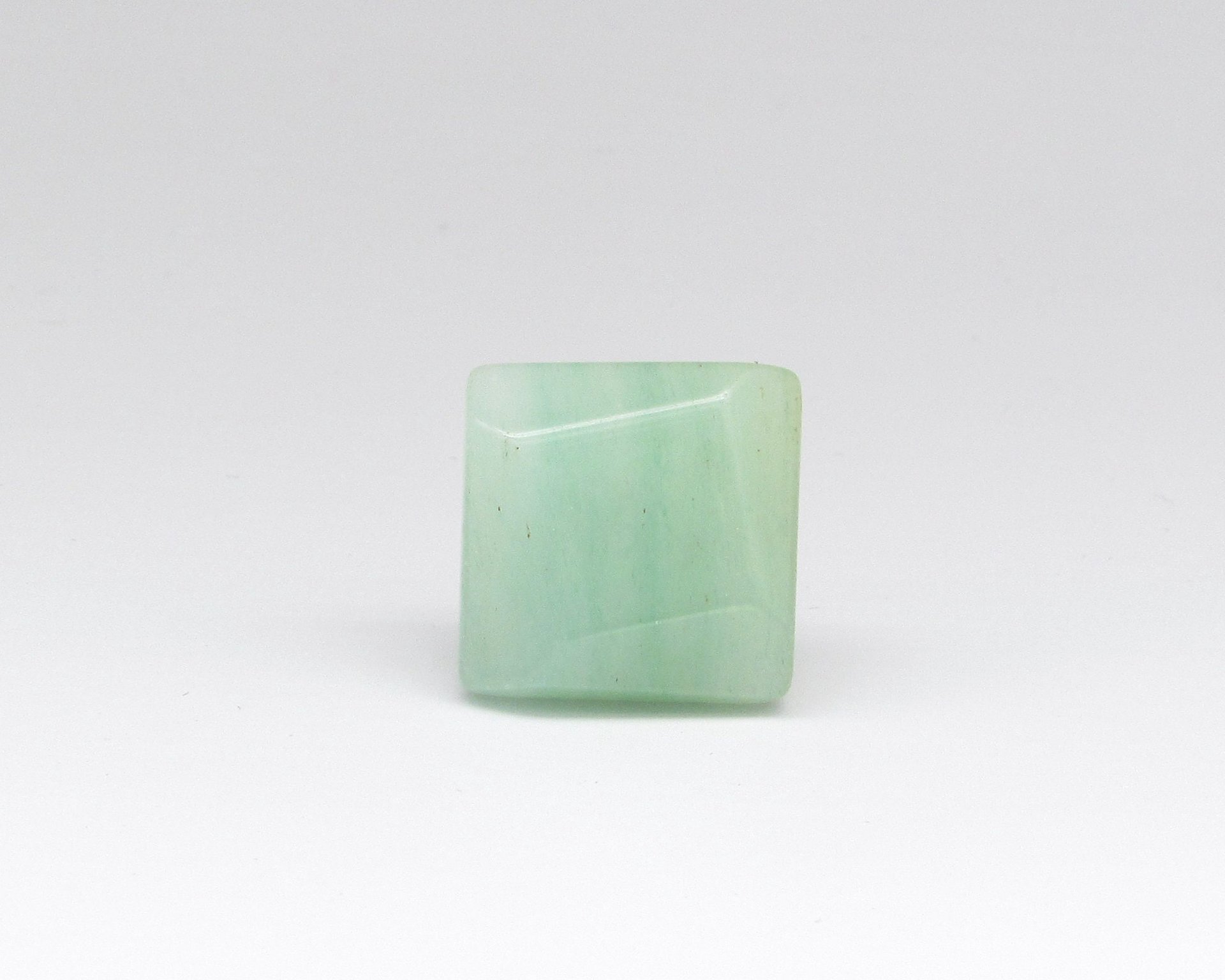 Nephrite Jade Square Cabochon, Diagonal Bevel 21mm 35.6-41.45 Carat Flat Back Stone