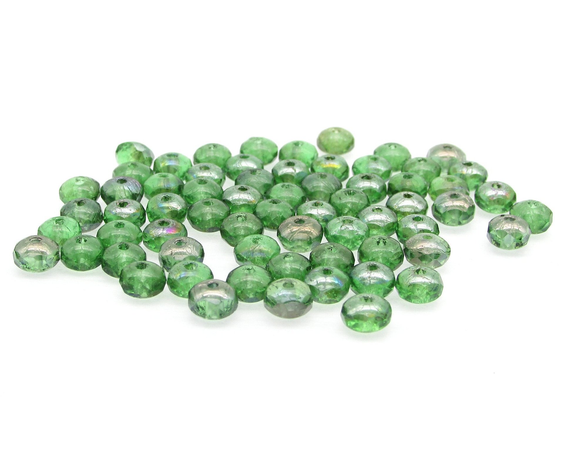 3.5x5mm Faceted Rondelles, Small Chubby Rounds, Fire Polished Czech Glass Beads