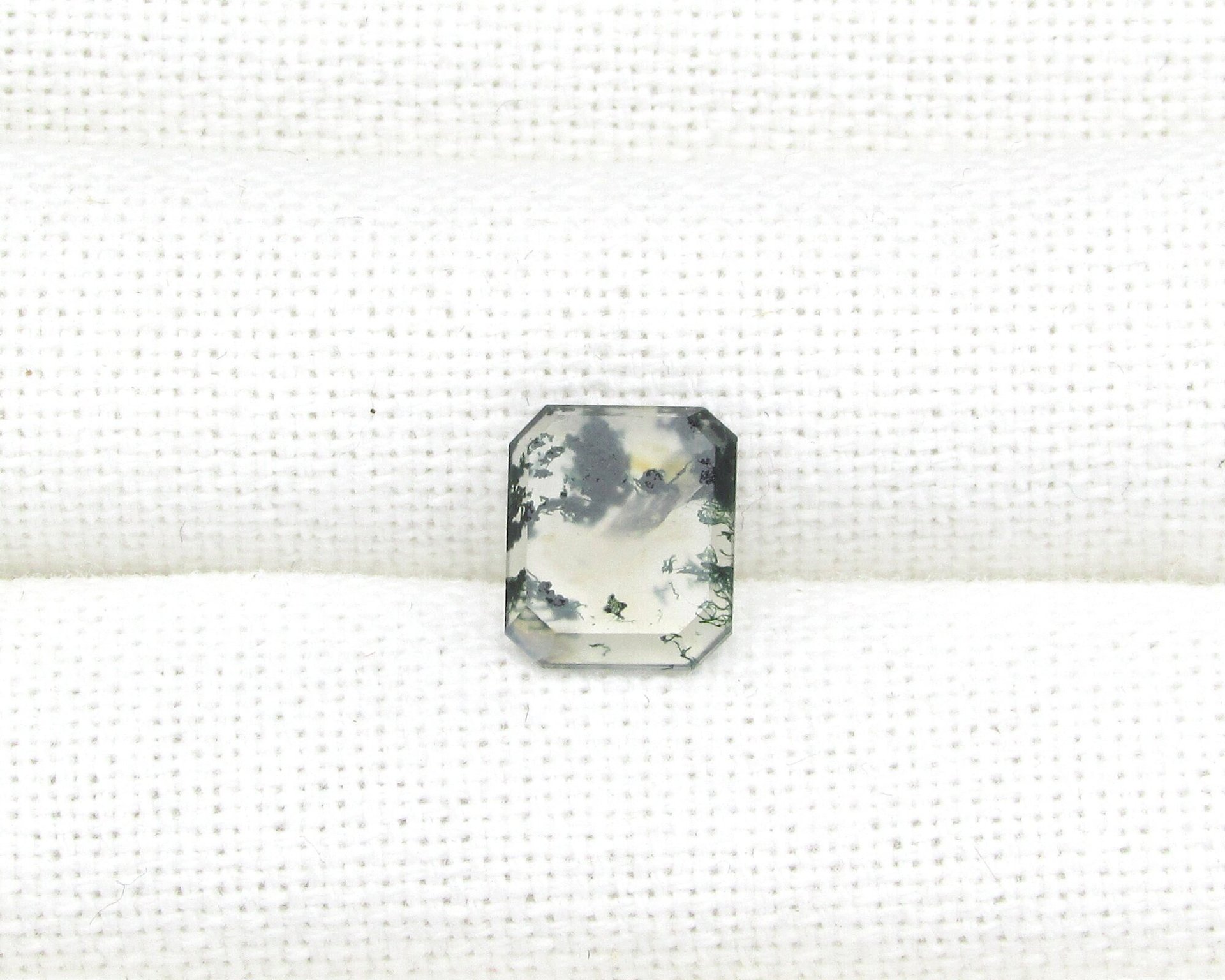 12.3mm Flat Octagon, Moss Agate Cabochon