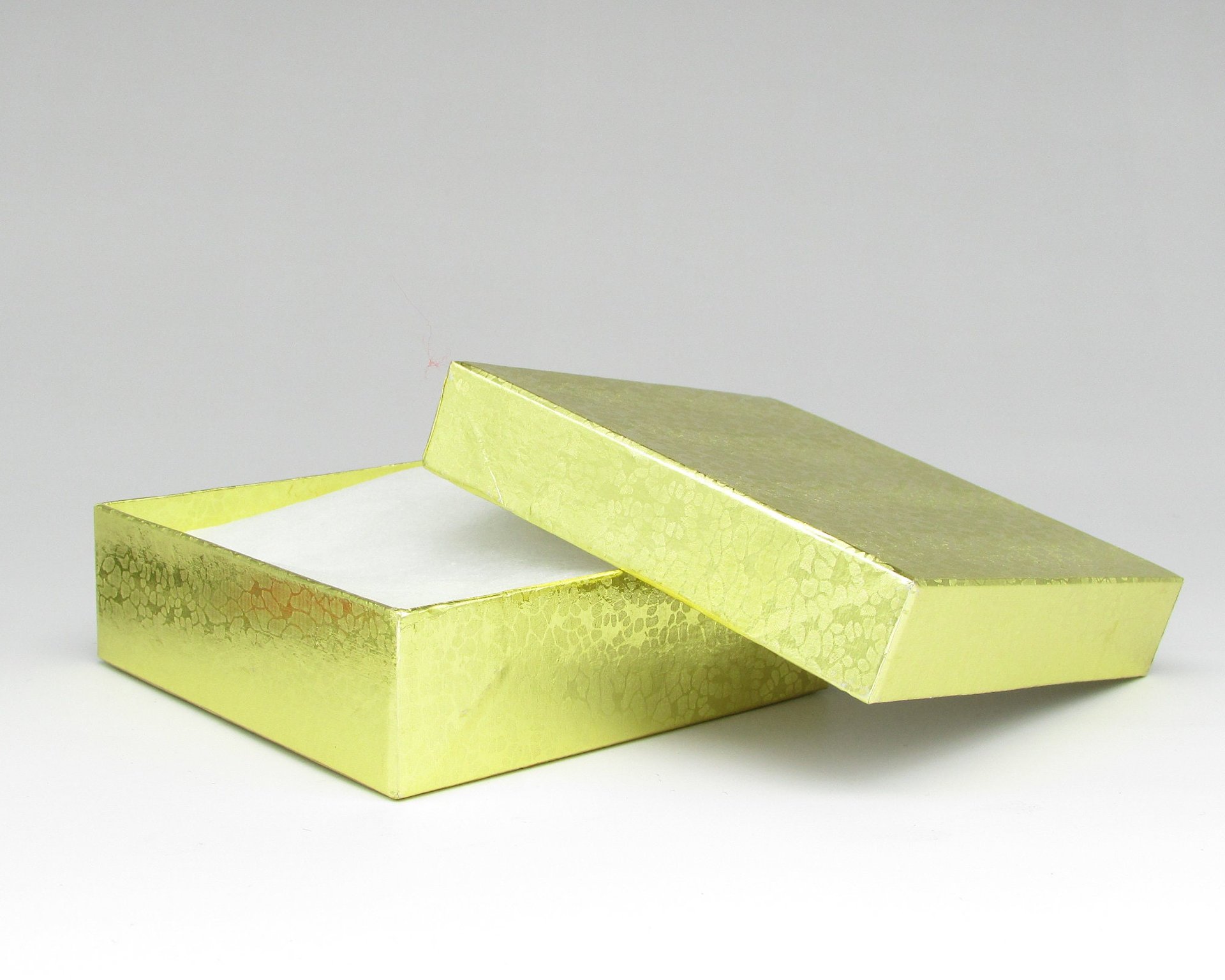 3.5" Square Gift Boxes with Gold Foil with Removable Lid and Padding (10)