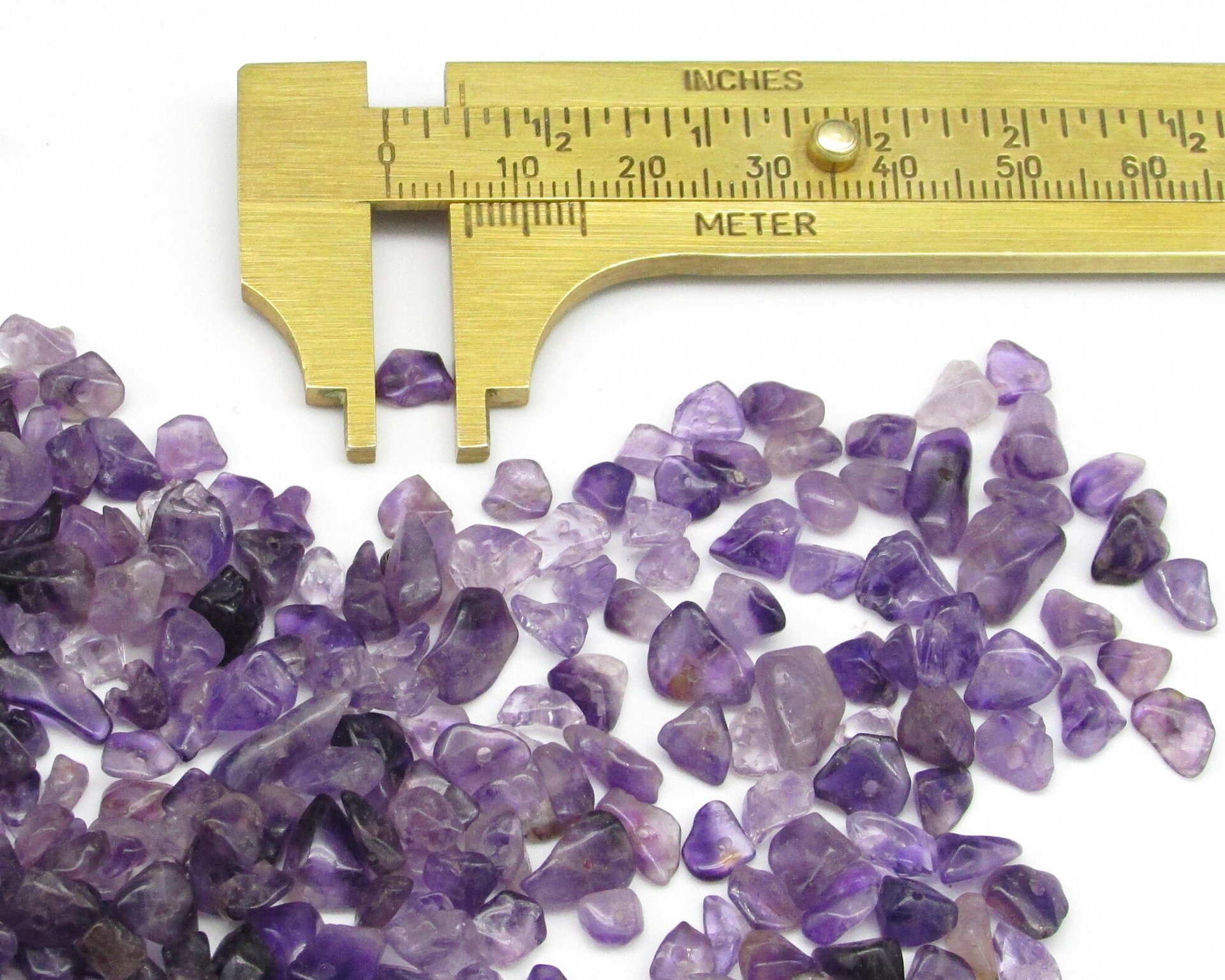 Small Amethyst Chip Beads, Translucent Purple Polished Nuggets, 2 Ounces