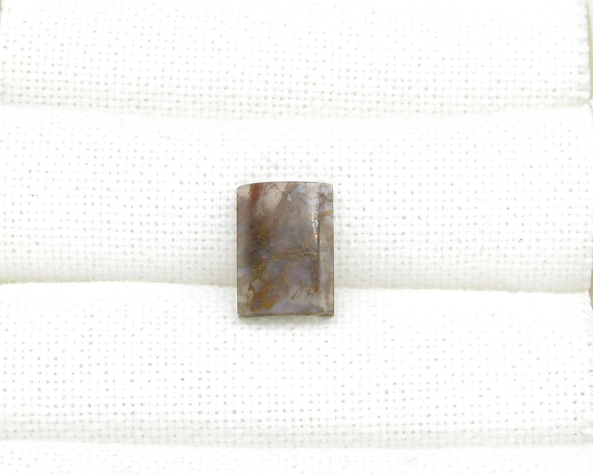 Moss Agate Cabochon,  Curved Rectangle 14.5x10.5mm