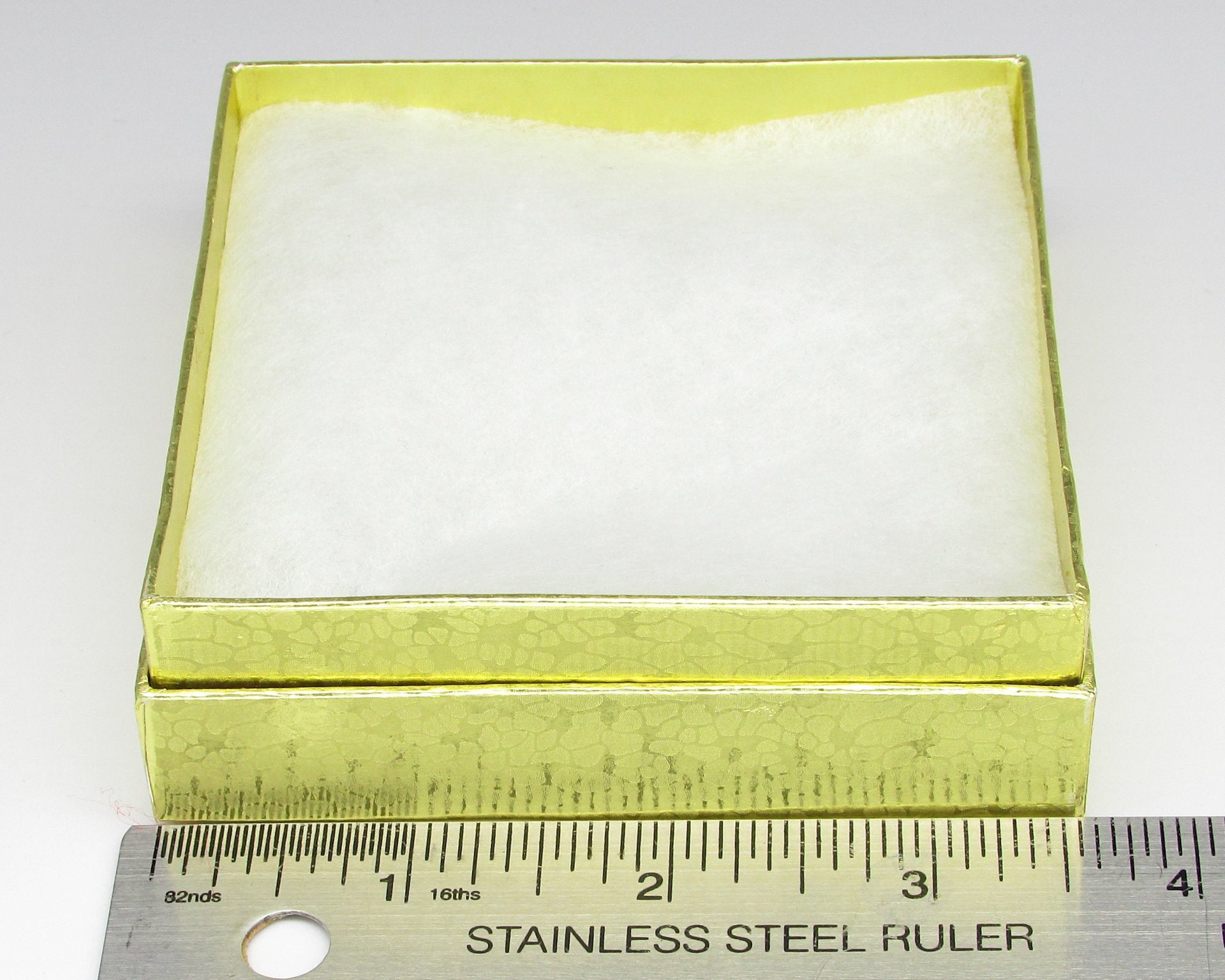 3.5" Square Gift Boxes with Gold Foil with Removable Lid and Padding (10)
