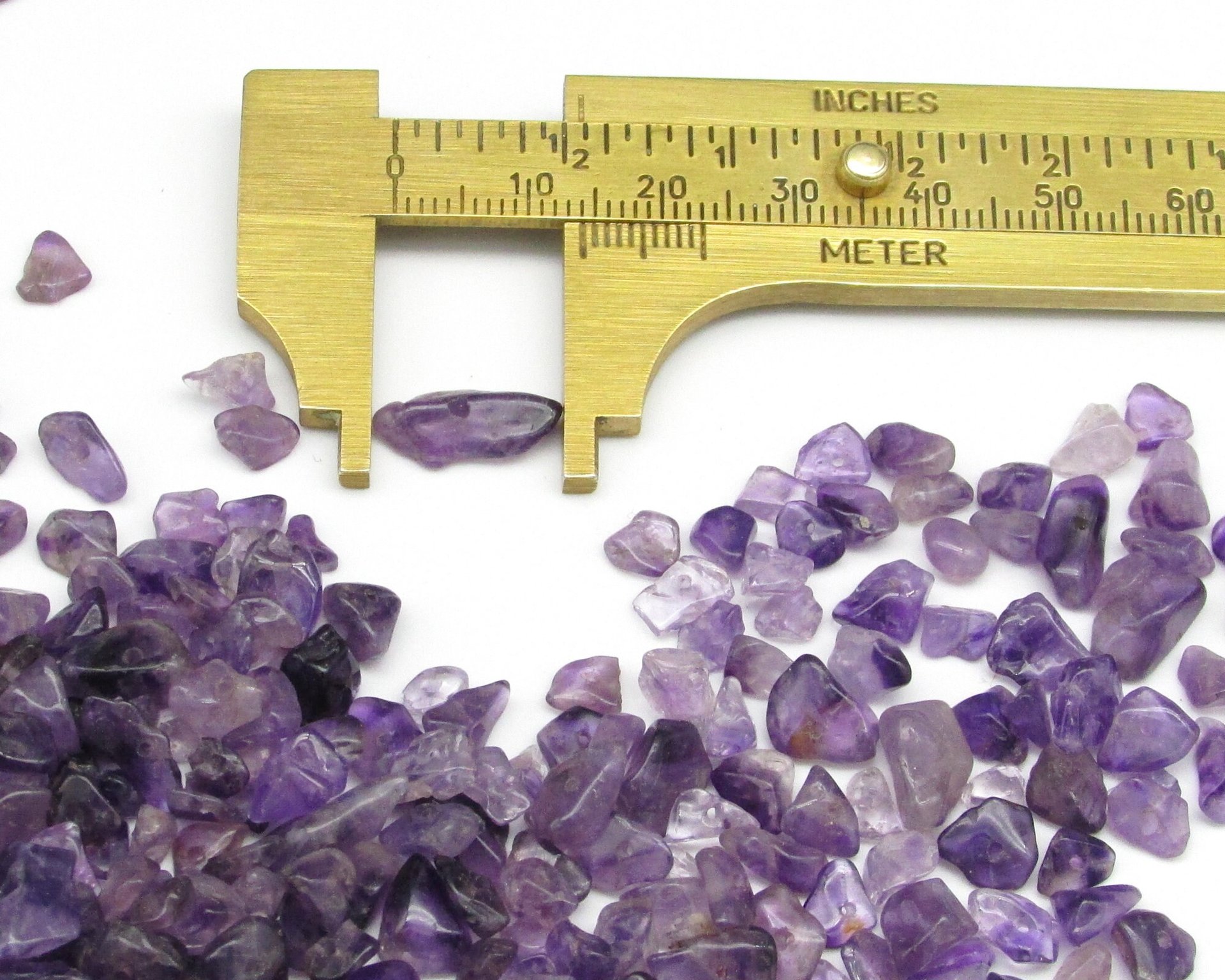 Small Amethyst Chip Beads, Translucent Purple Polished Nuggets, 2 Ounces