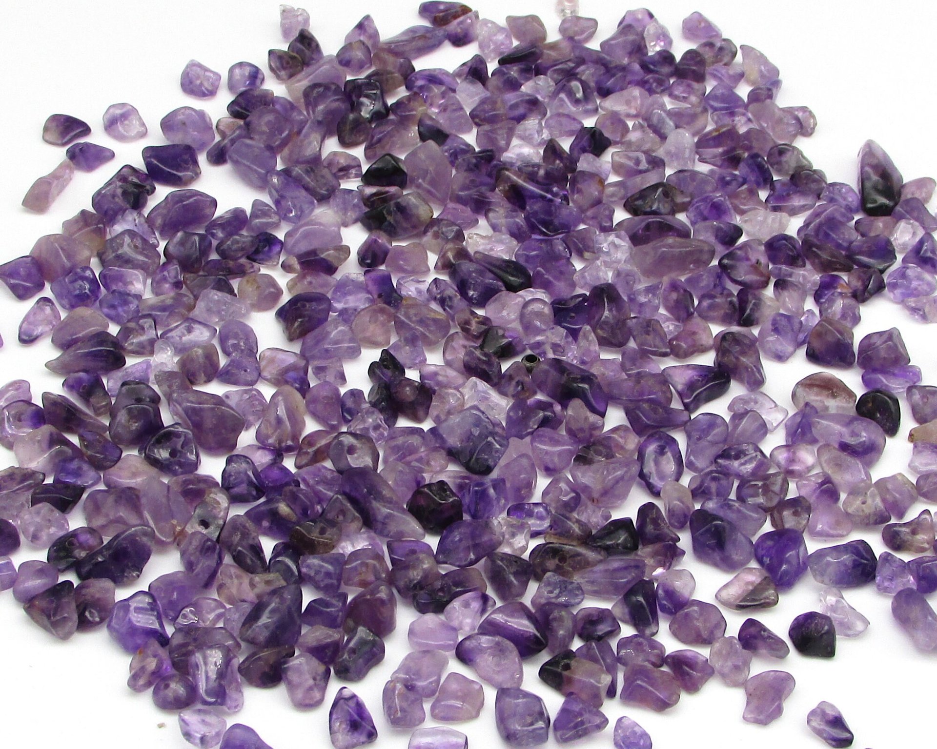 Small Amethyst Chip Beads, Translucent Purple Polished Nuggets, 2 Ounces
