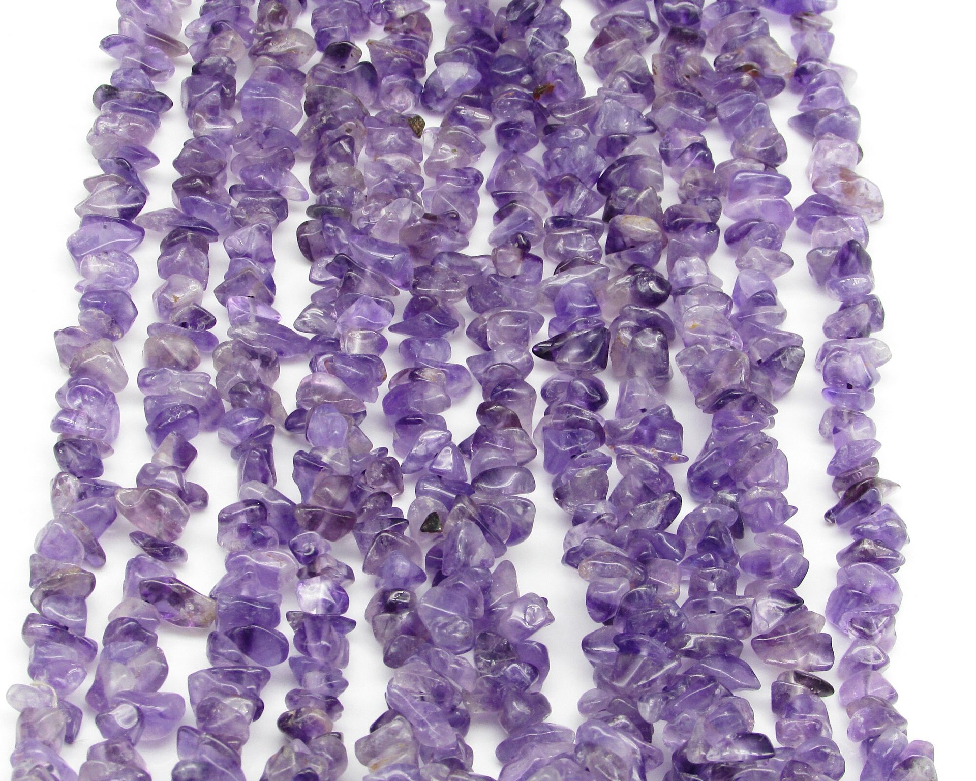 Small Amethyst Chip Beads, Translucent Purple Polished Nuggets, 2 Ounces