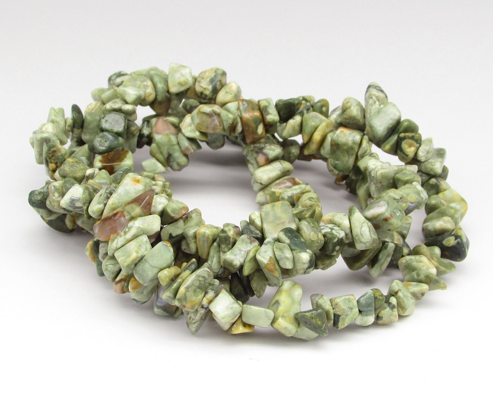 Rhyolite Gemstone Chip Beads, 34" Strand