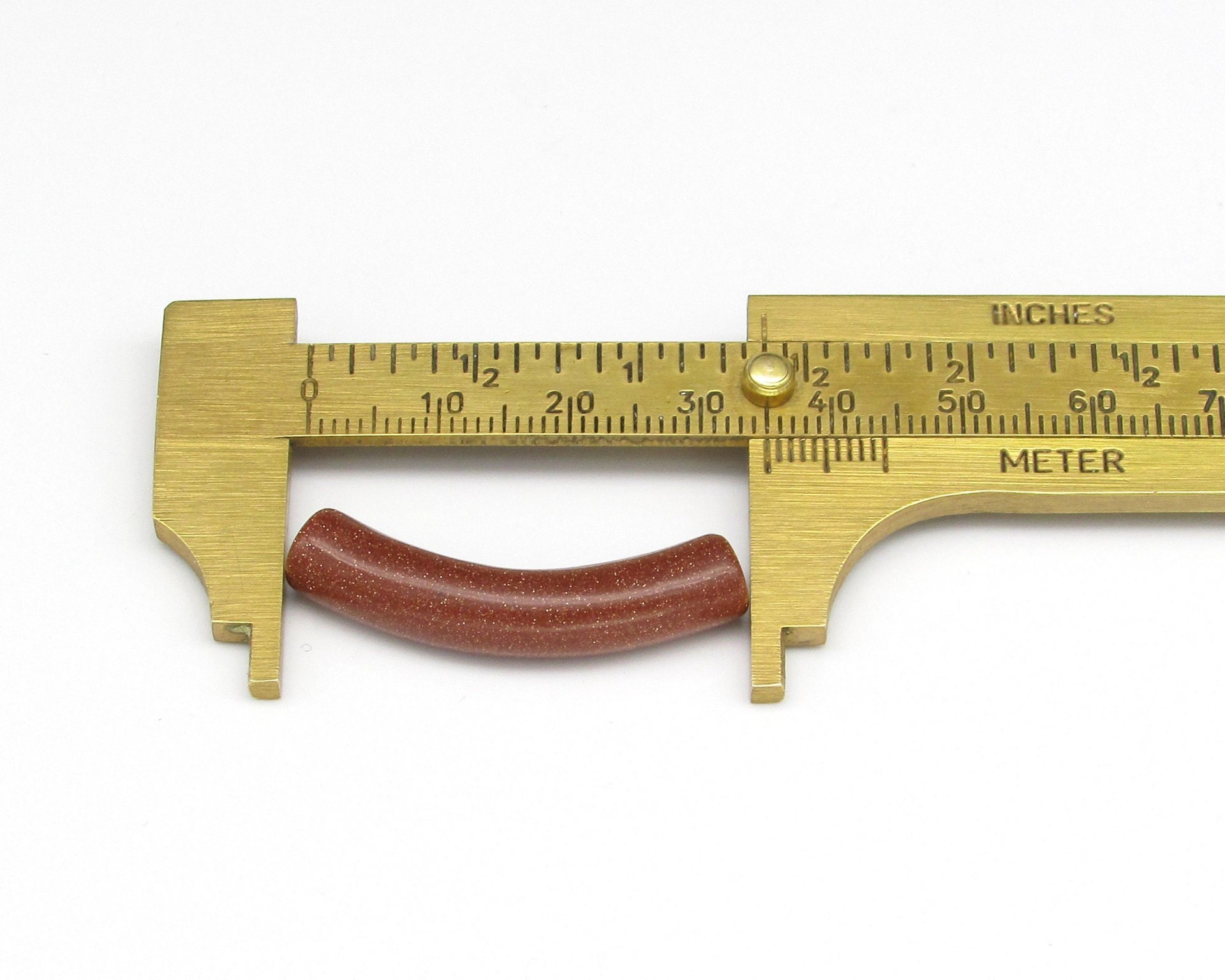 Curved Noodle Pendant, 35x7mm Cylinder with Half-Drilled Ends