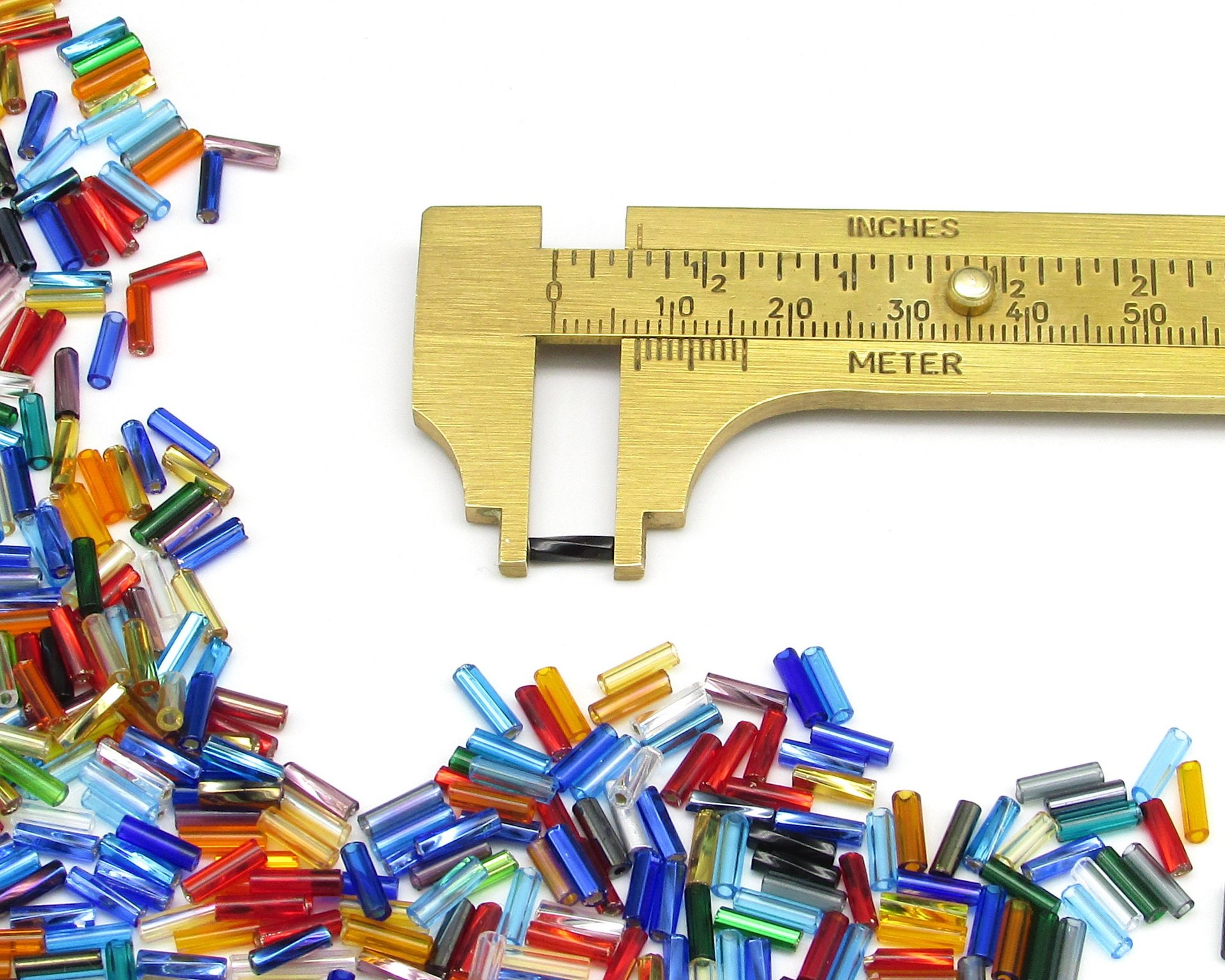 Rainbow Bugle Bead Mix, Size 3 7-8mm Skinny Spacers