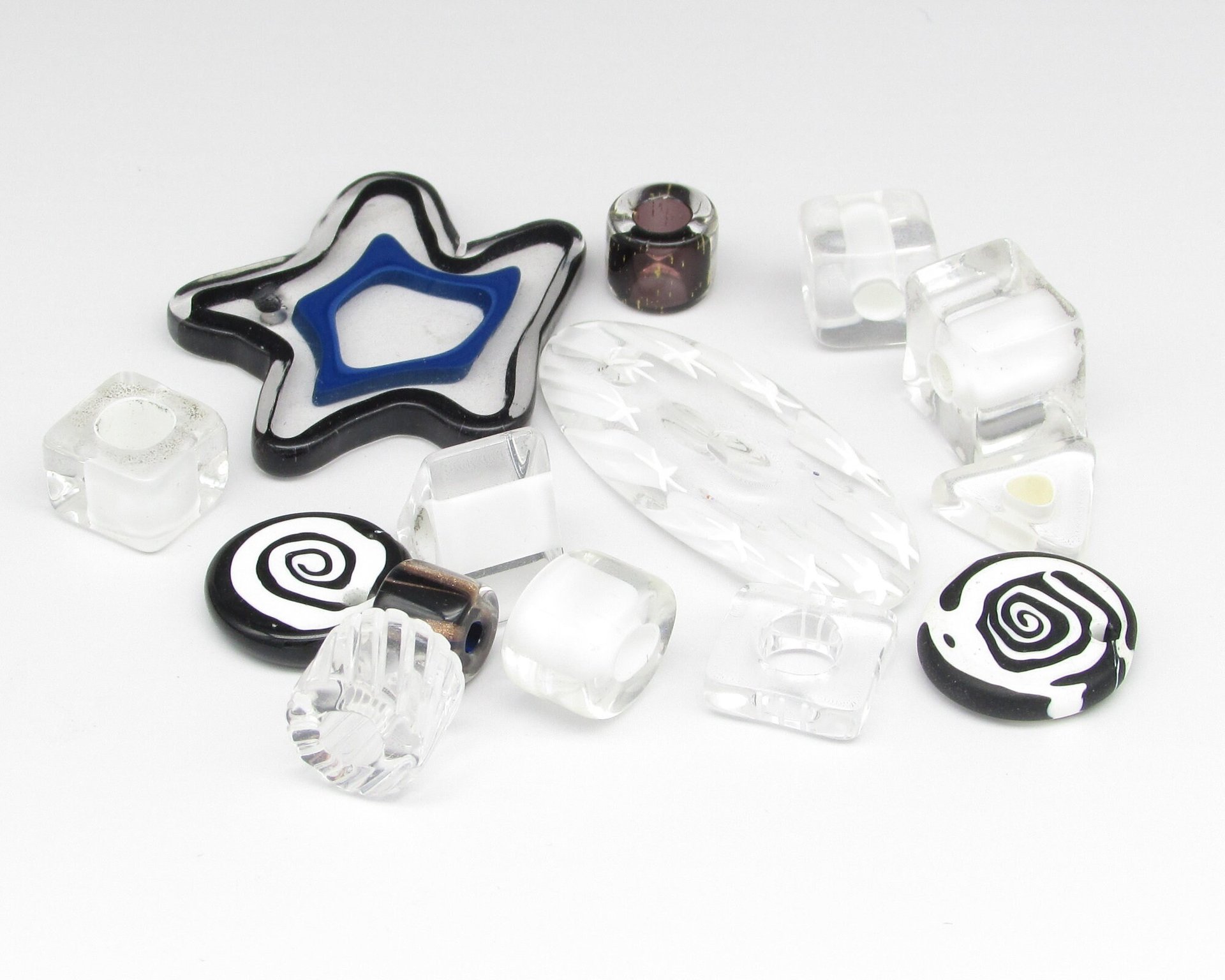 Monochrome Furnace Cane Bead Mix