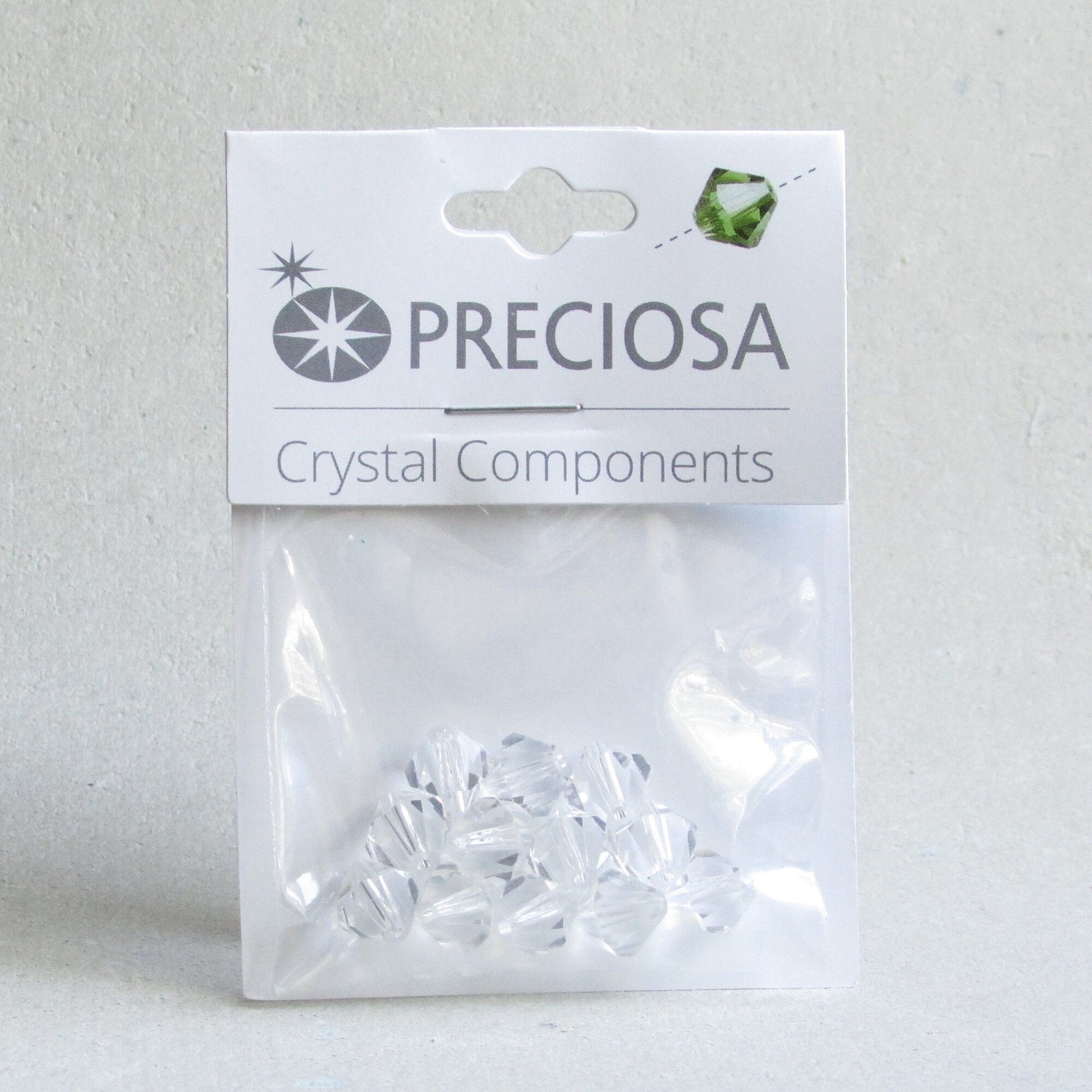 Vintage Crystal 8mm Faceted Bicone Beads