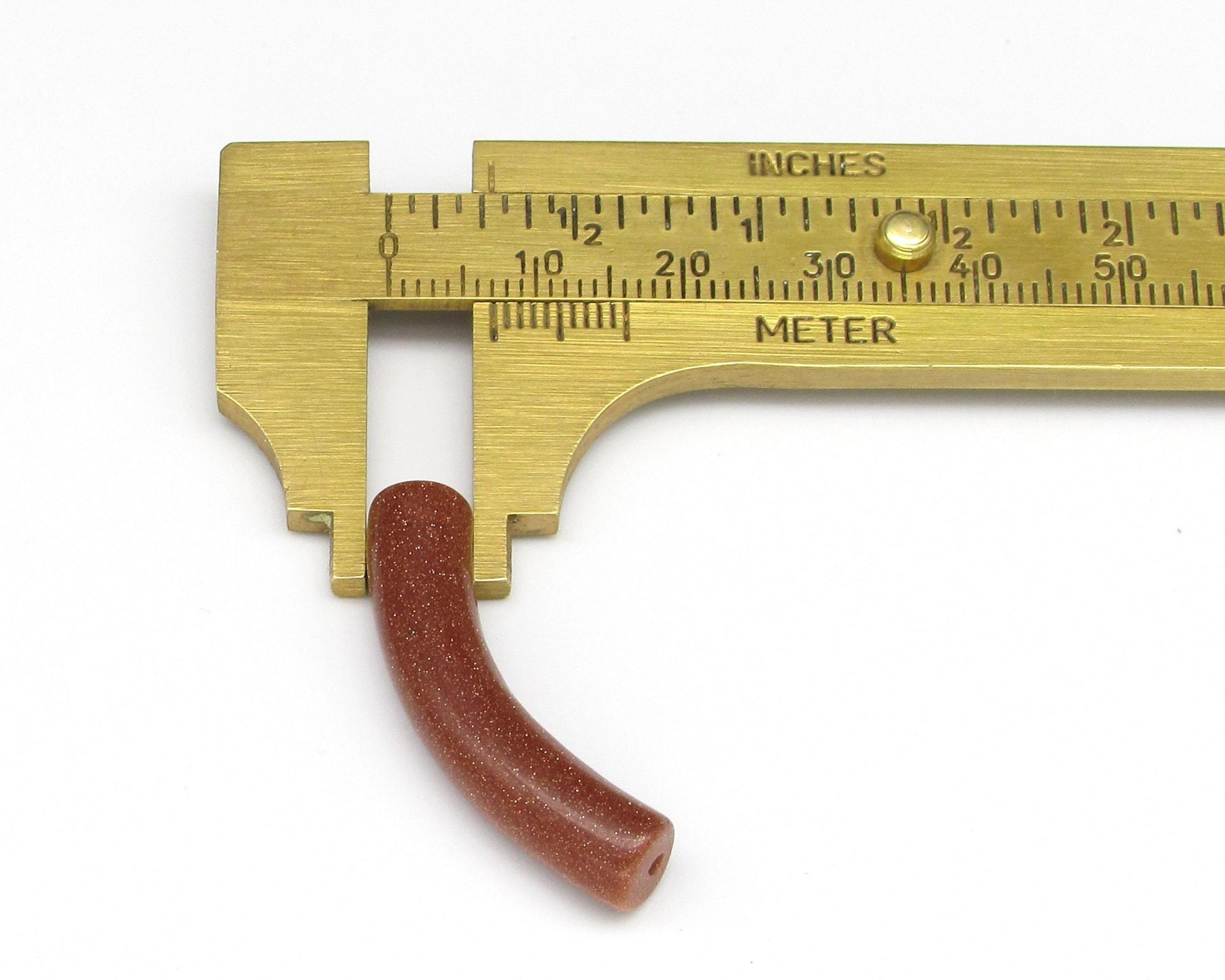 Curved Noodle Pendant, 35x7mm Cylinder with Half-Drilled Ends