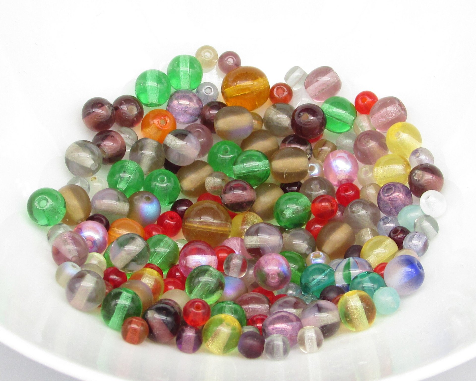 Czech Pressed Glass Bead Mix, 1oz Assorted Small Spacers