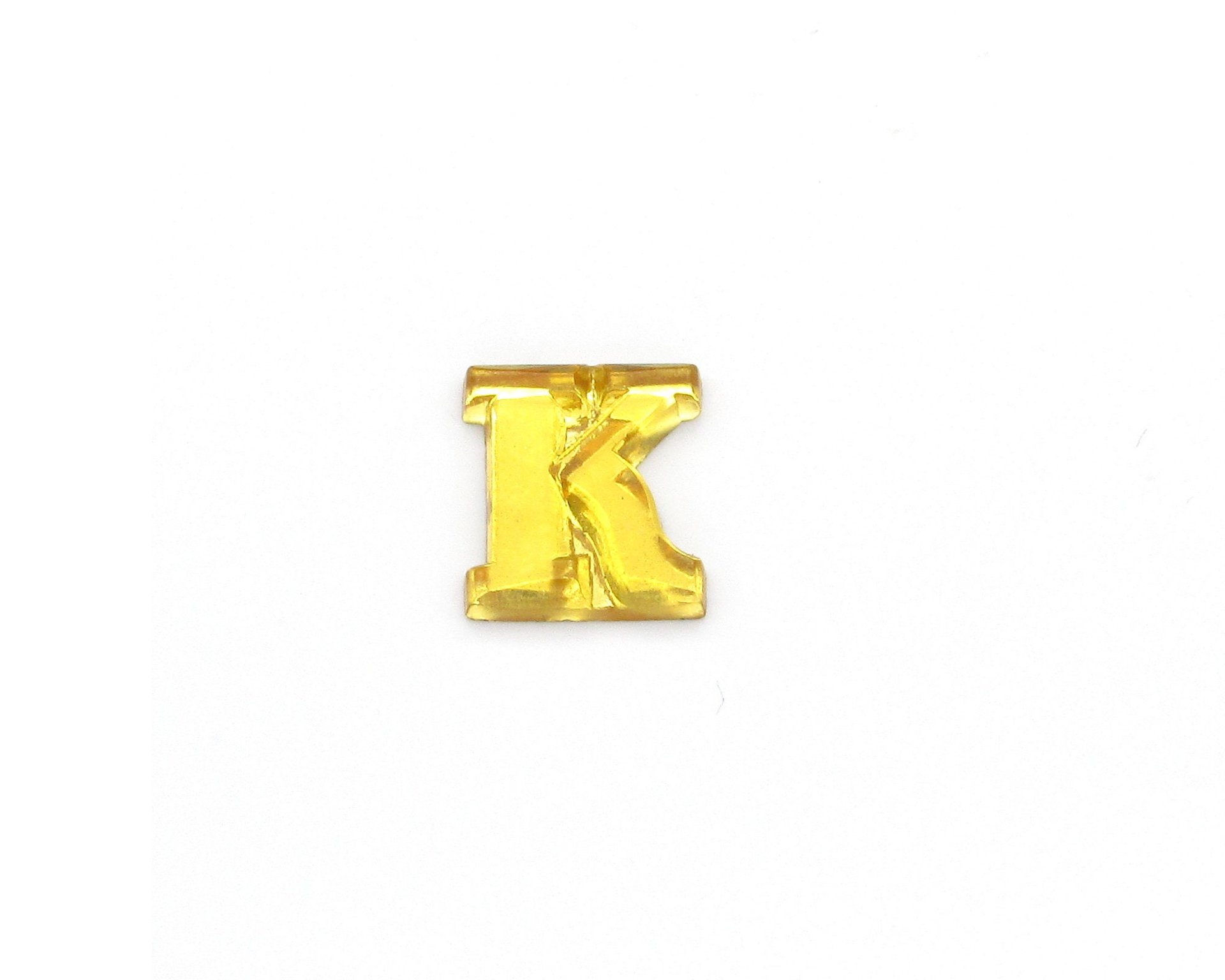Vintage Letter Cabochon, 14.5mm Foiled Glass Initial