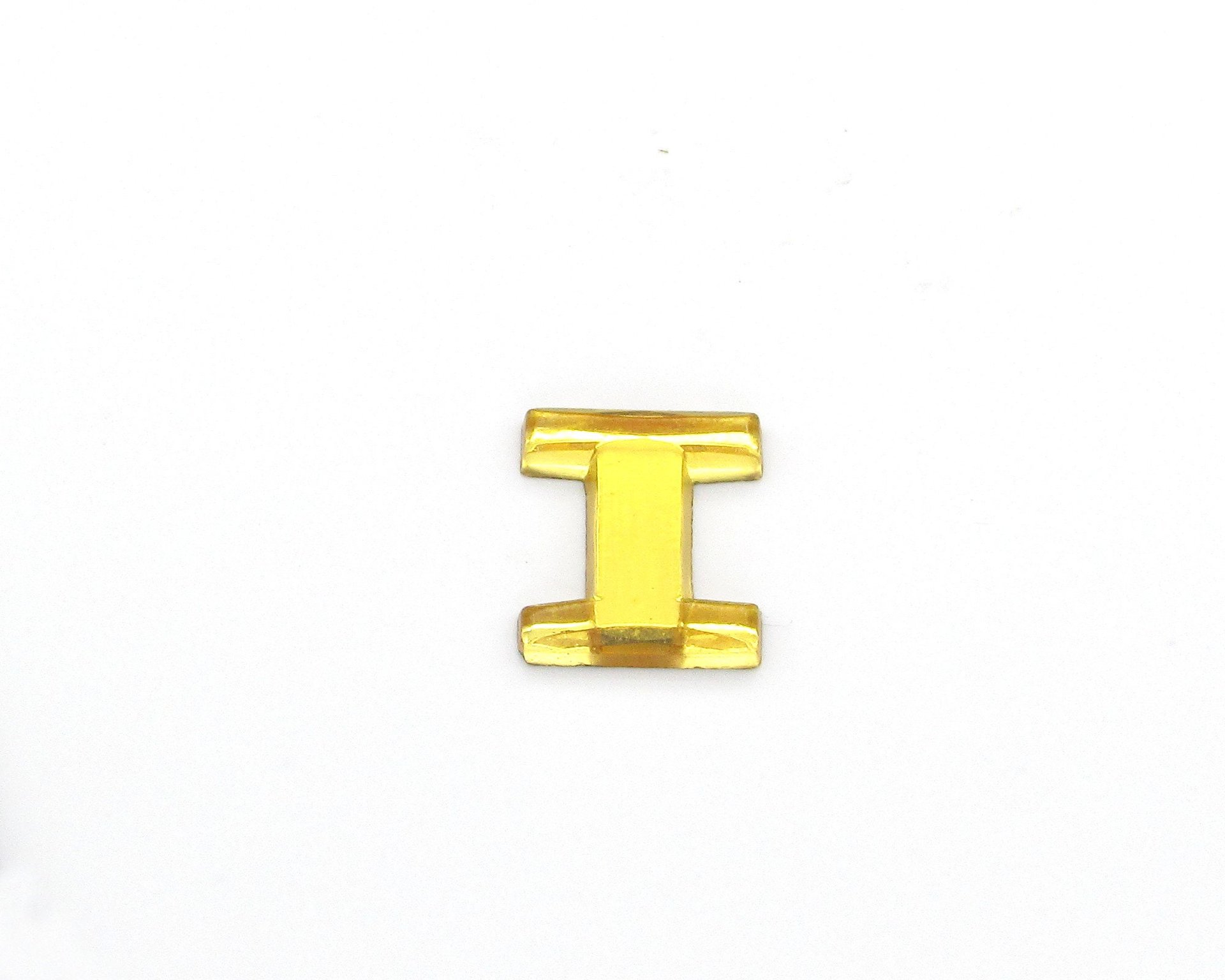Vintage Letter Cabochon, 14.5mm Foiled Glass Initial