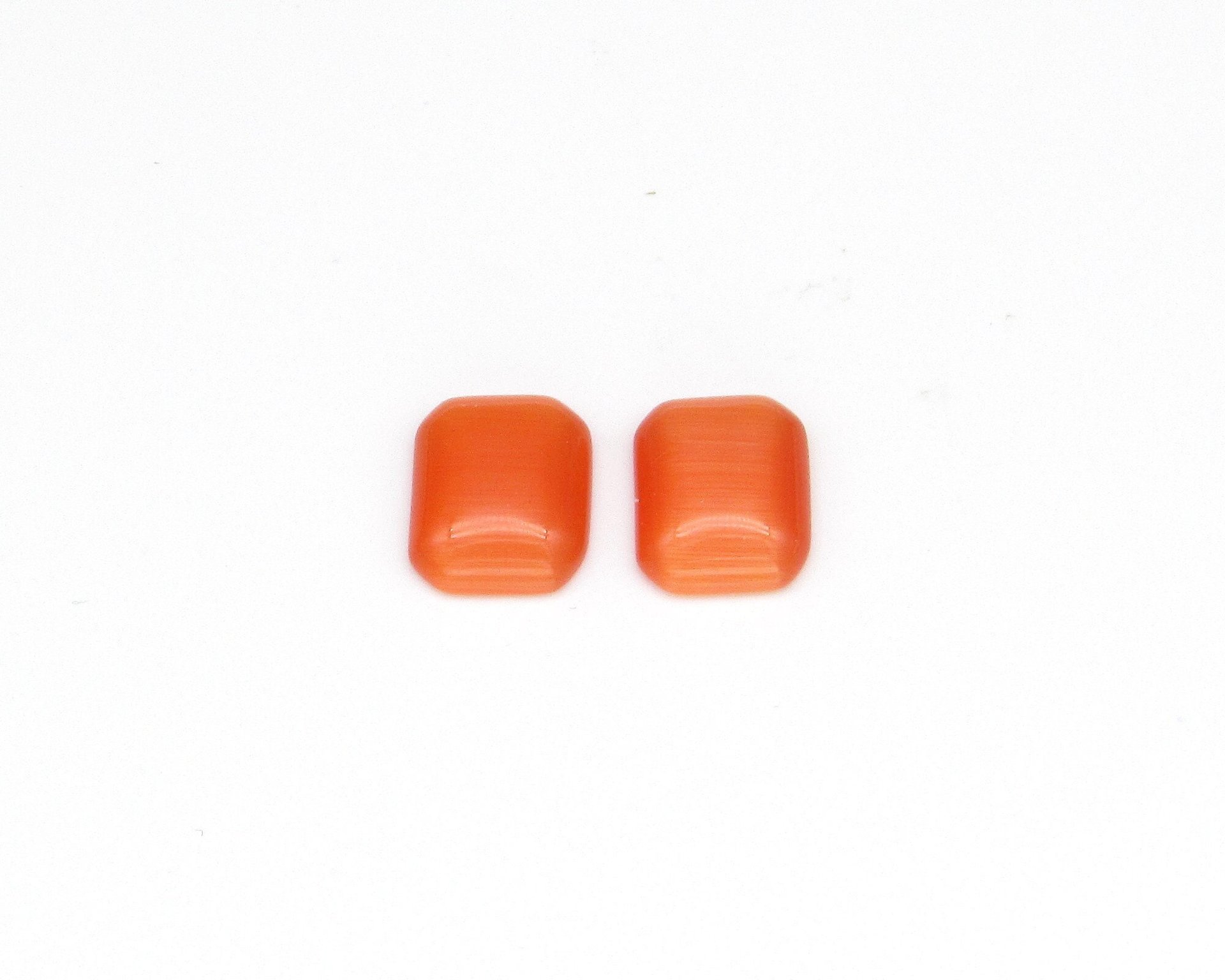 12x10mm Octagon Cabochons, Fiber Optic Flat Back Stones