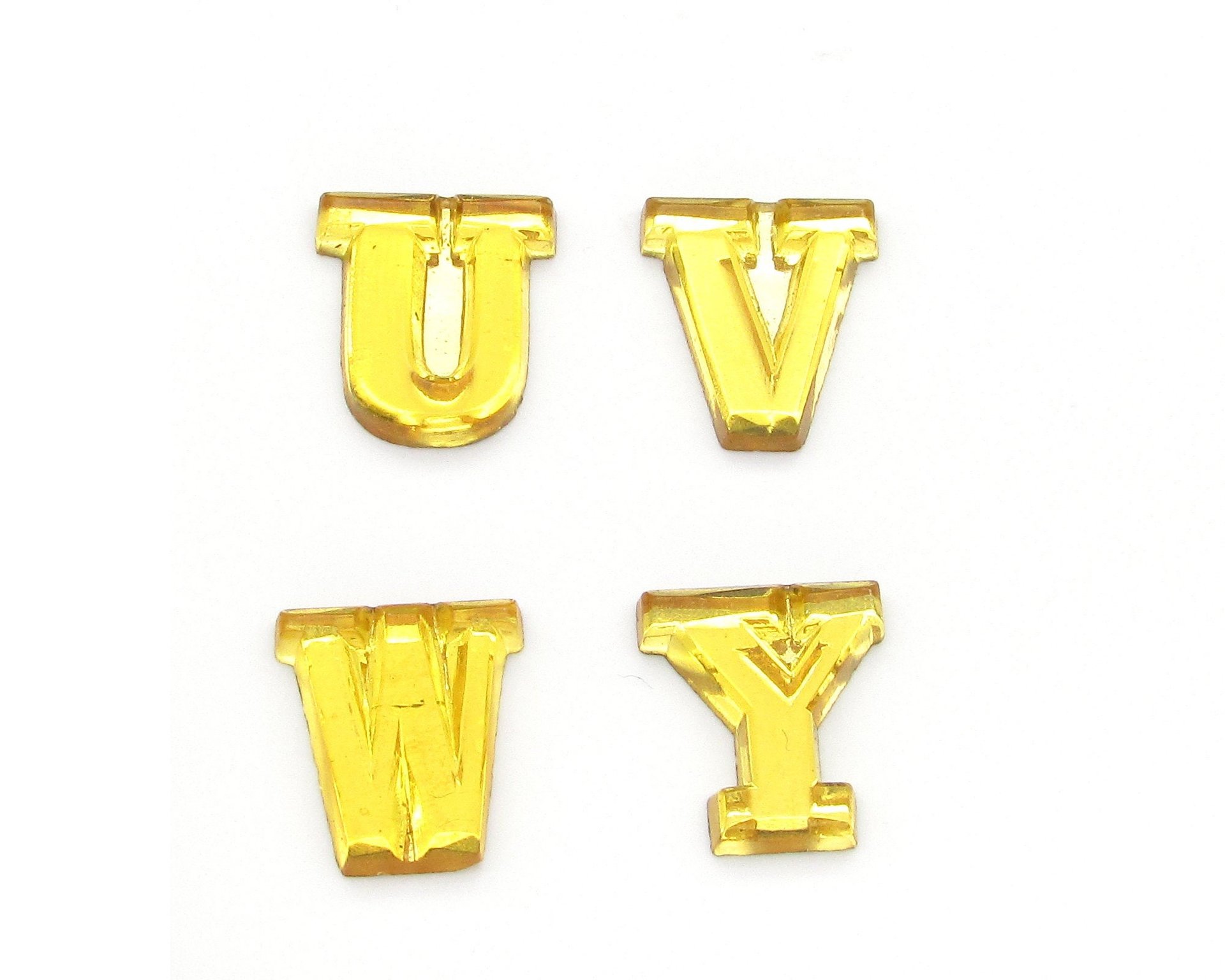 Vintage Letter Cabochon, 14.5mm Foiled Glass Initial