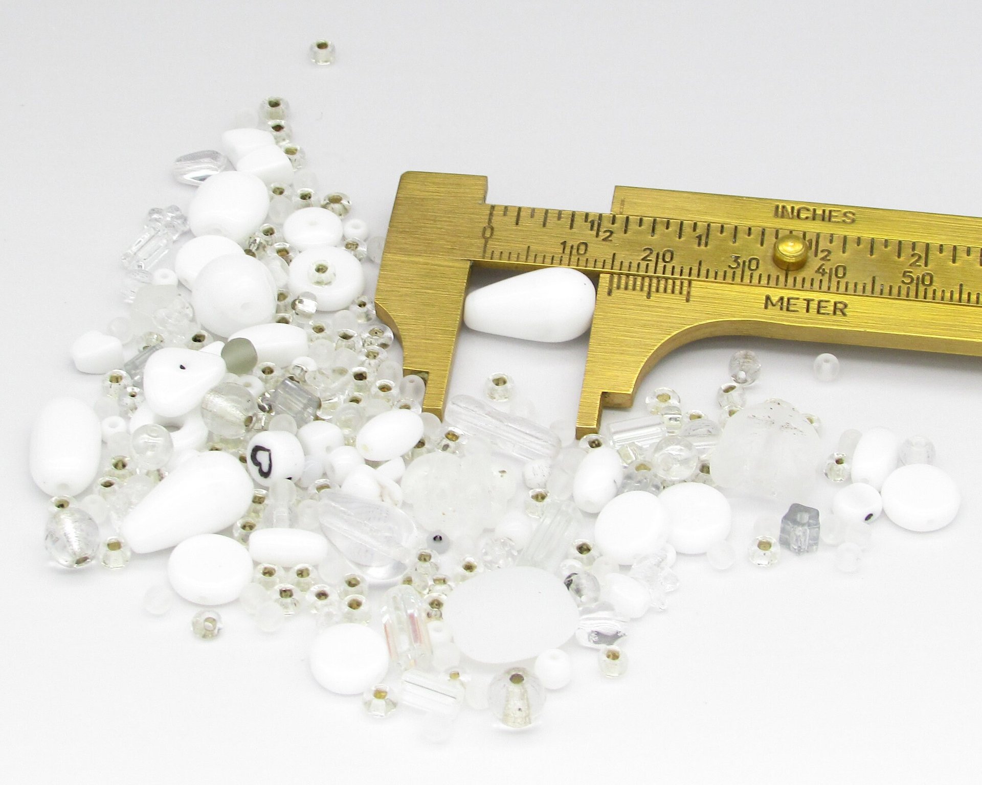Clear Glass Bead Mix, Vintage Czech Pressed Glass