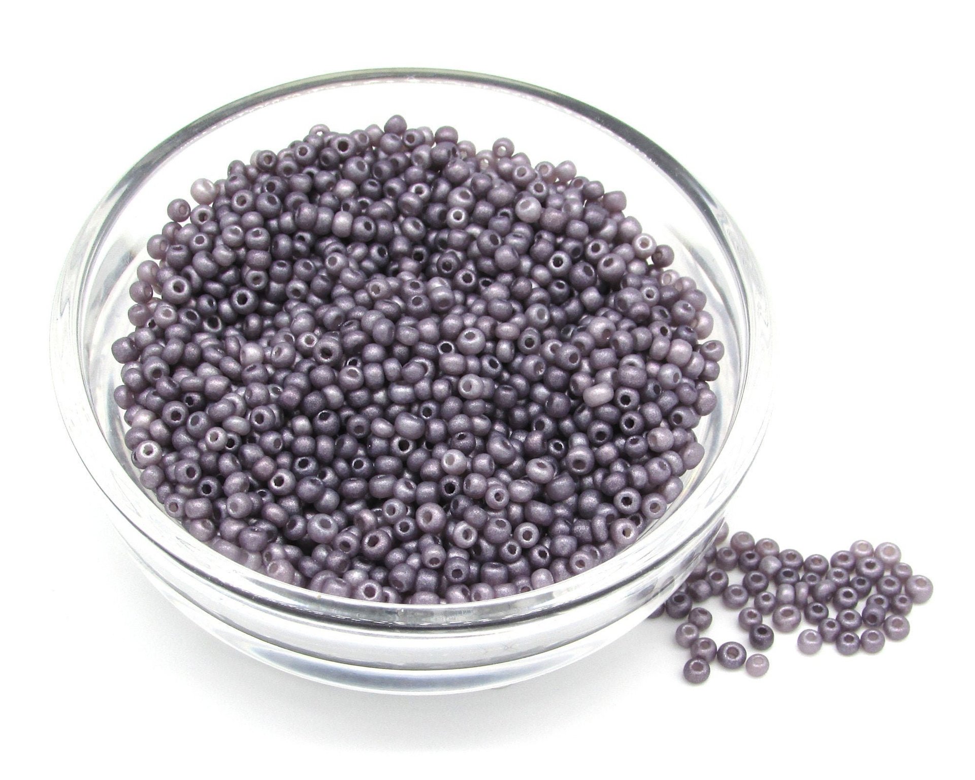 11/0 Seed Beads, Opaque Lilac Pearl Matte 2mm Mini Rocailles (25g)