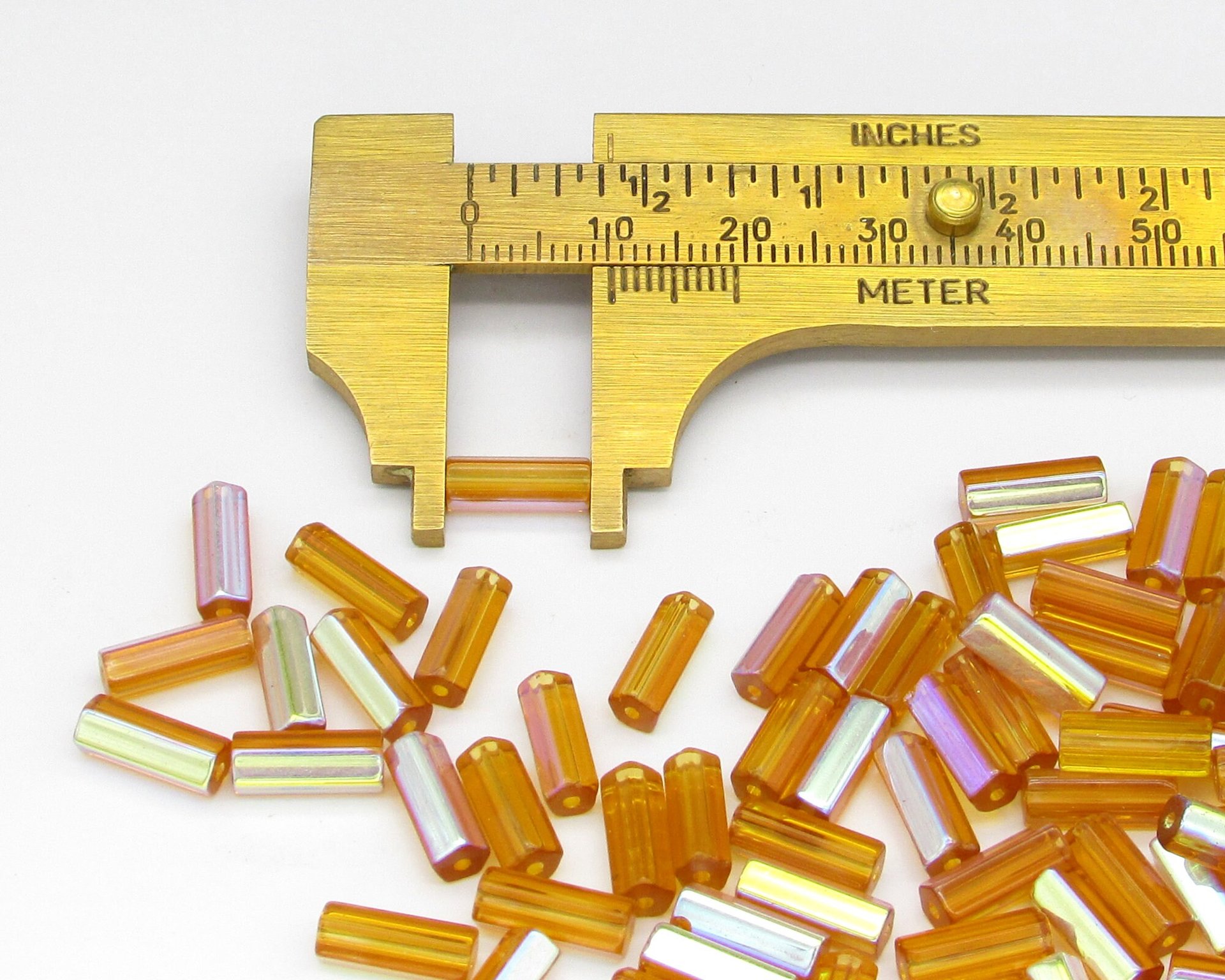 10x4mm Atlas Beads, Vintage Czech Glass Pentagonal Barrels, 10mm Fluted Tubes (100)