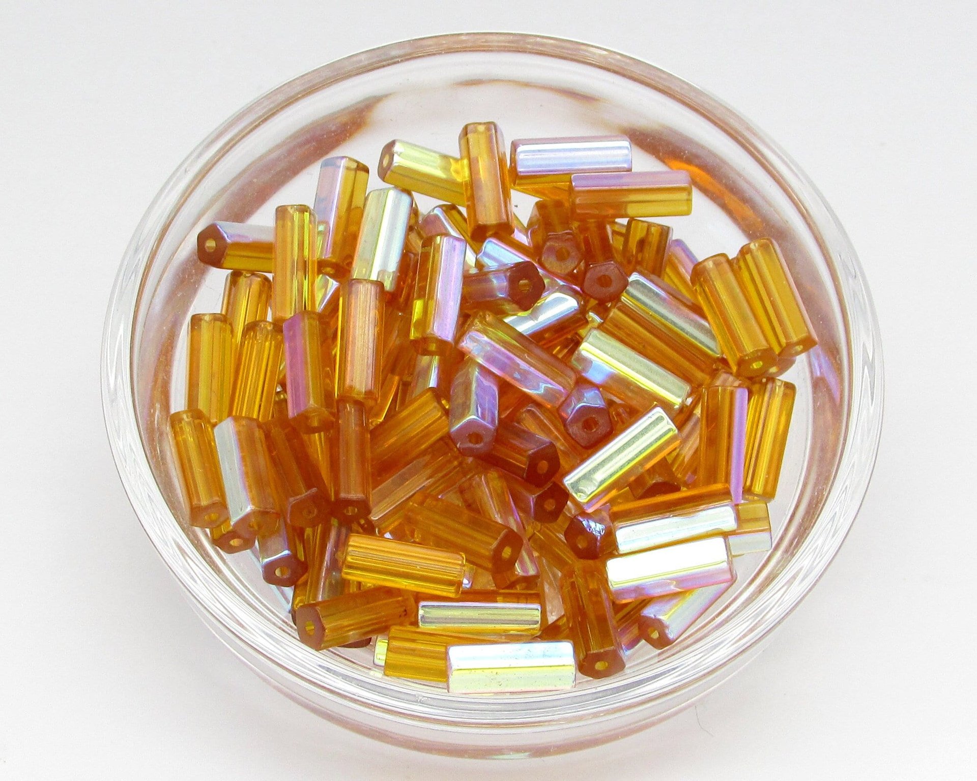 10x4mm Atlas Beads, Vintage Czech Glass Pentagonal Barrels, 10mm Fluted Tubes (100)