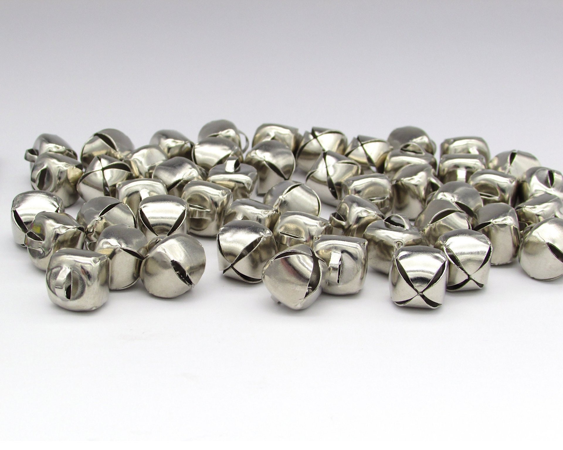 1/2” Jingle Bells, 13mm Round Steel Christmas Embellishments