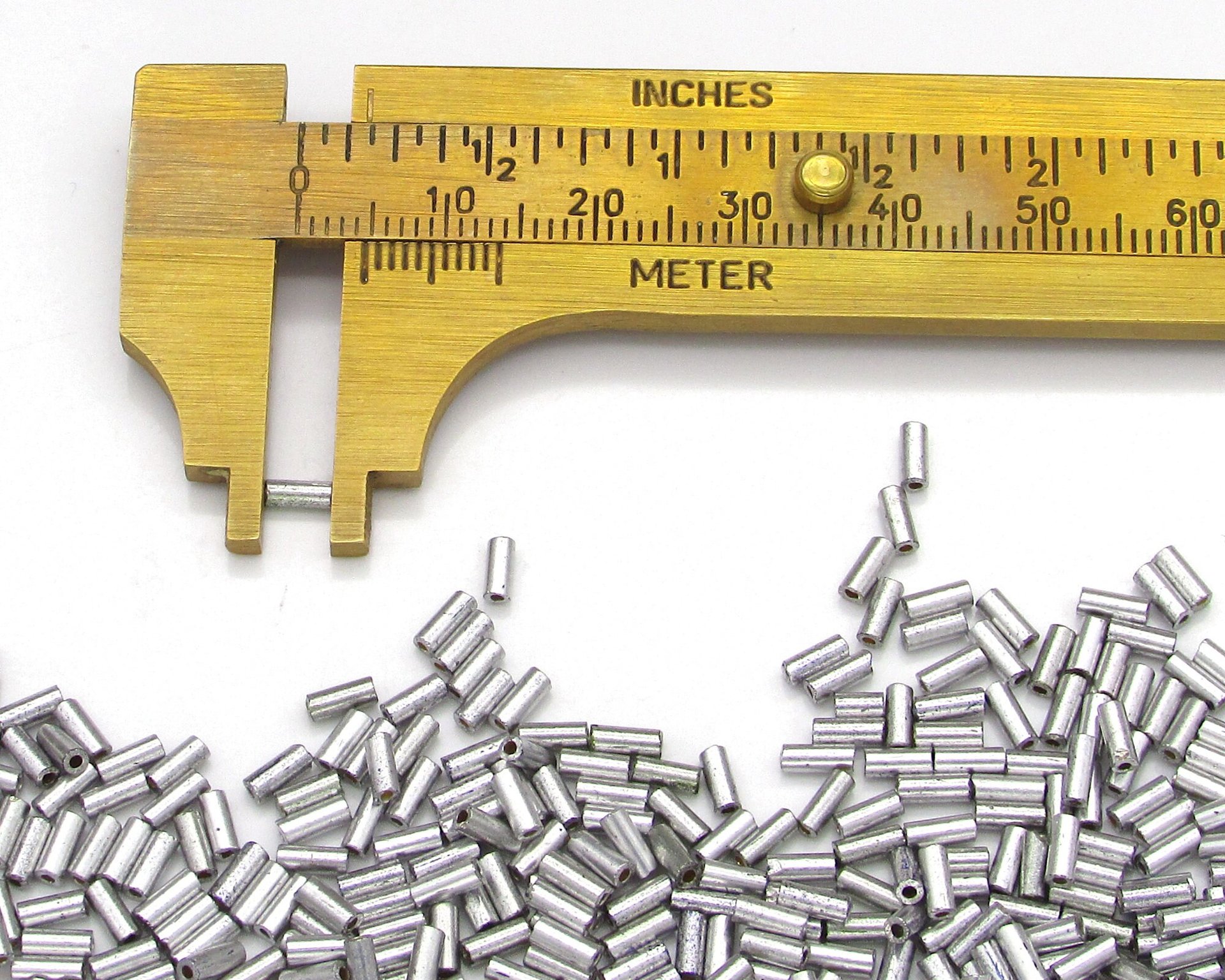 Size 2 Bugle Beads, Matte Aluminum Silver Czech Glass, 4.5mm Tiny Tubes