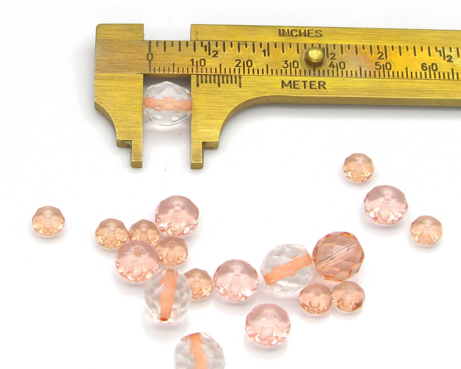 Peach Faceted Glass Bead Mix