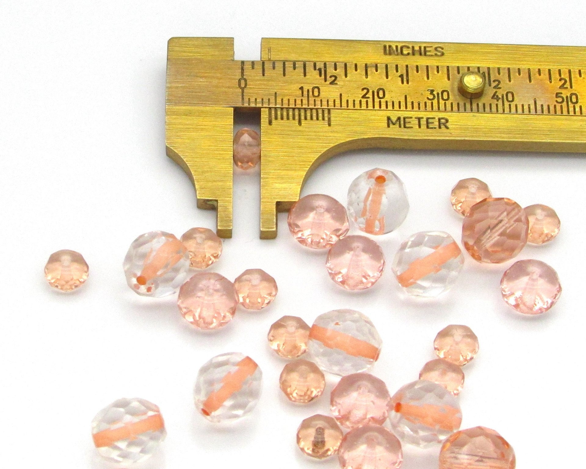 Peach Faceted Glass Bead Mix