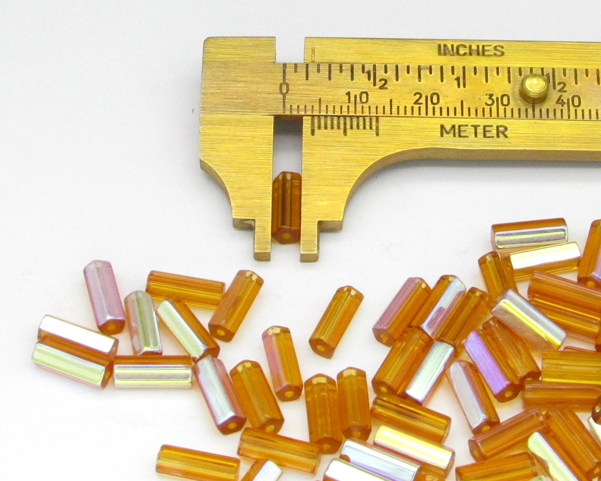 10x4mm Atlas Beads, Vintage Czech Glass Pentagonal Barrels, 10mm Fluted Tubes (100)