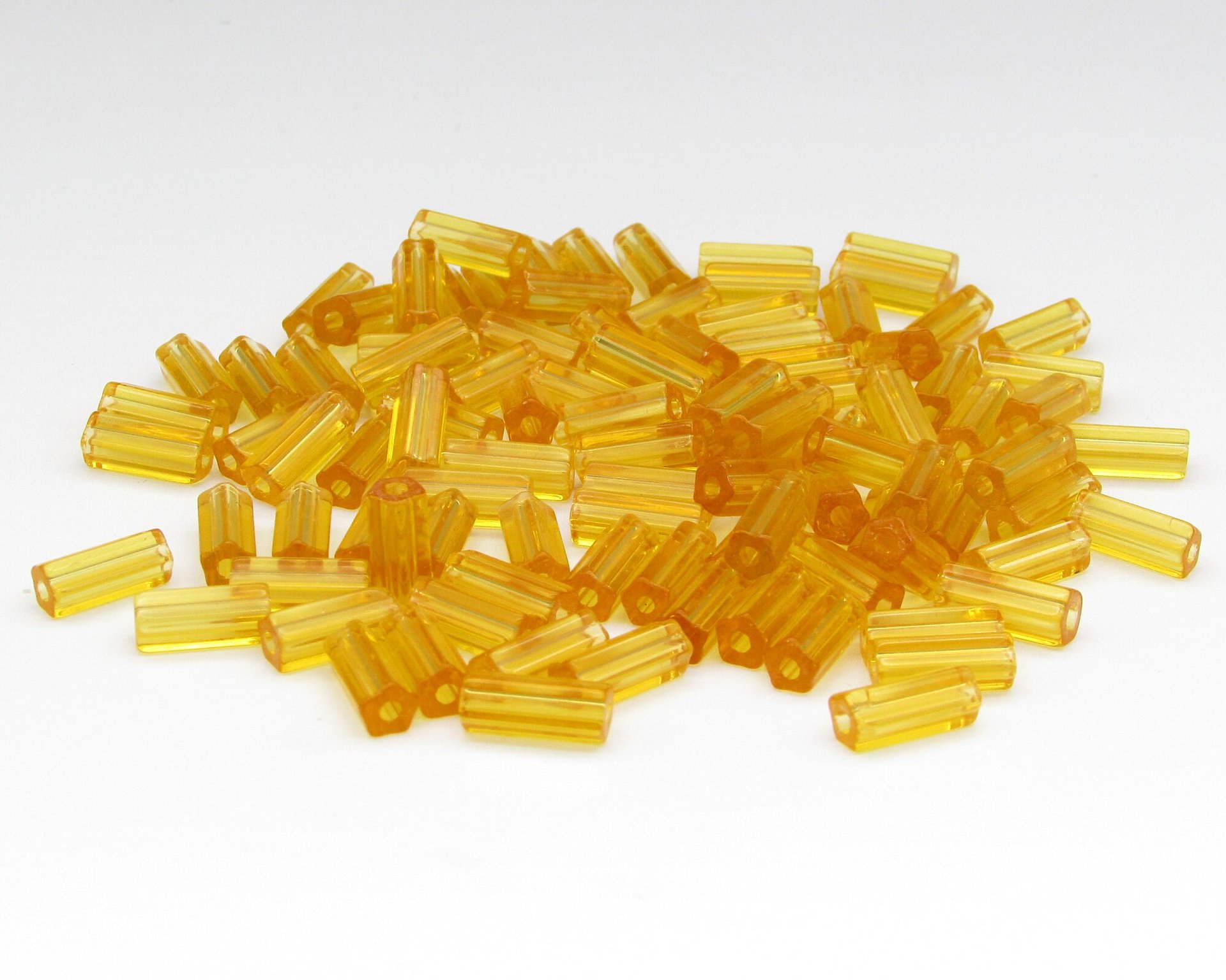 10x4mm Atlas Beads, Vintage Czech Glass Pentagonal Barrels, 10mm Fluted Tubes (100)