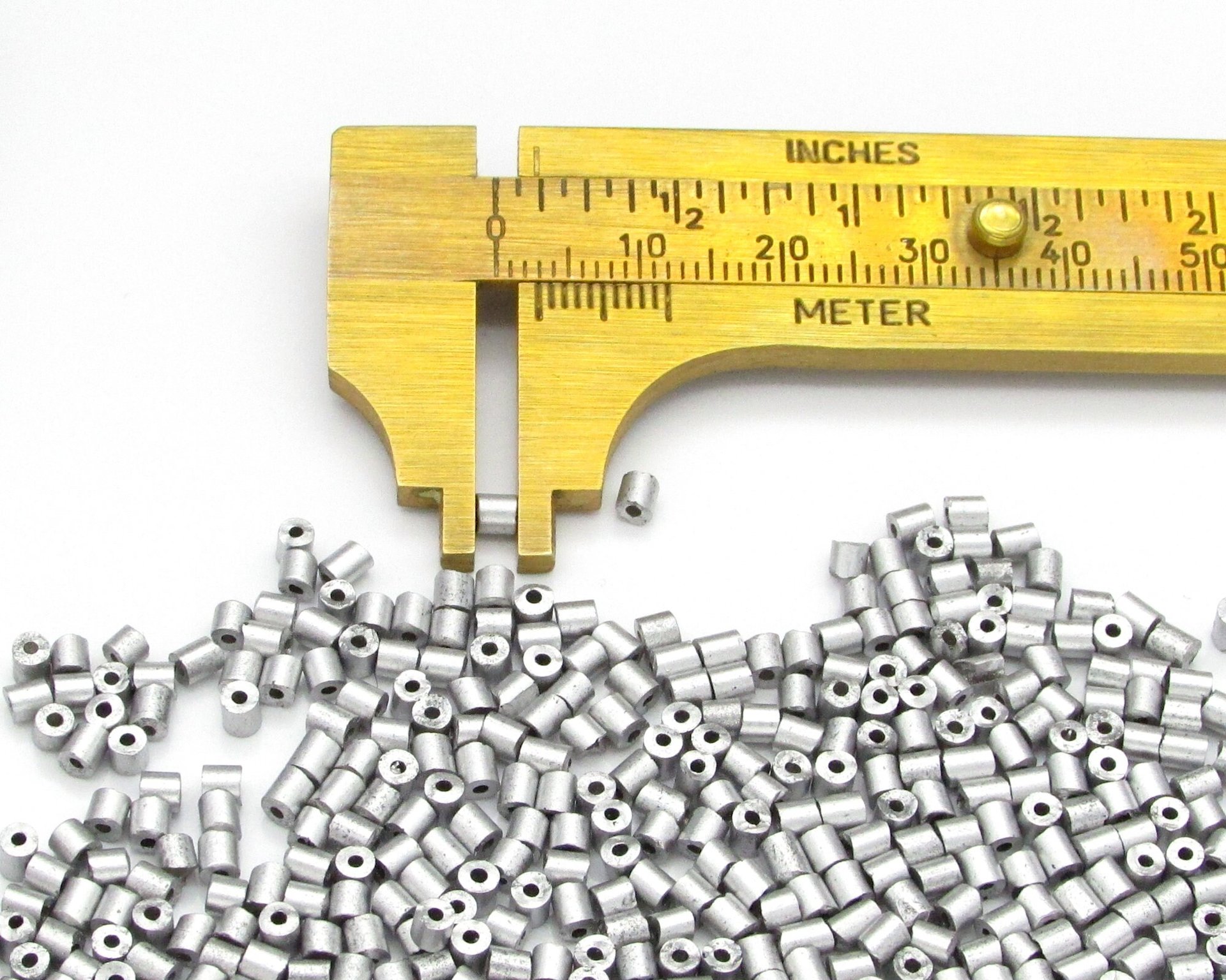 Size 1 Bugle Beads, Matte Aluminum Silver Czech Glass, 2.5mm Tiny Tubes