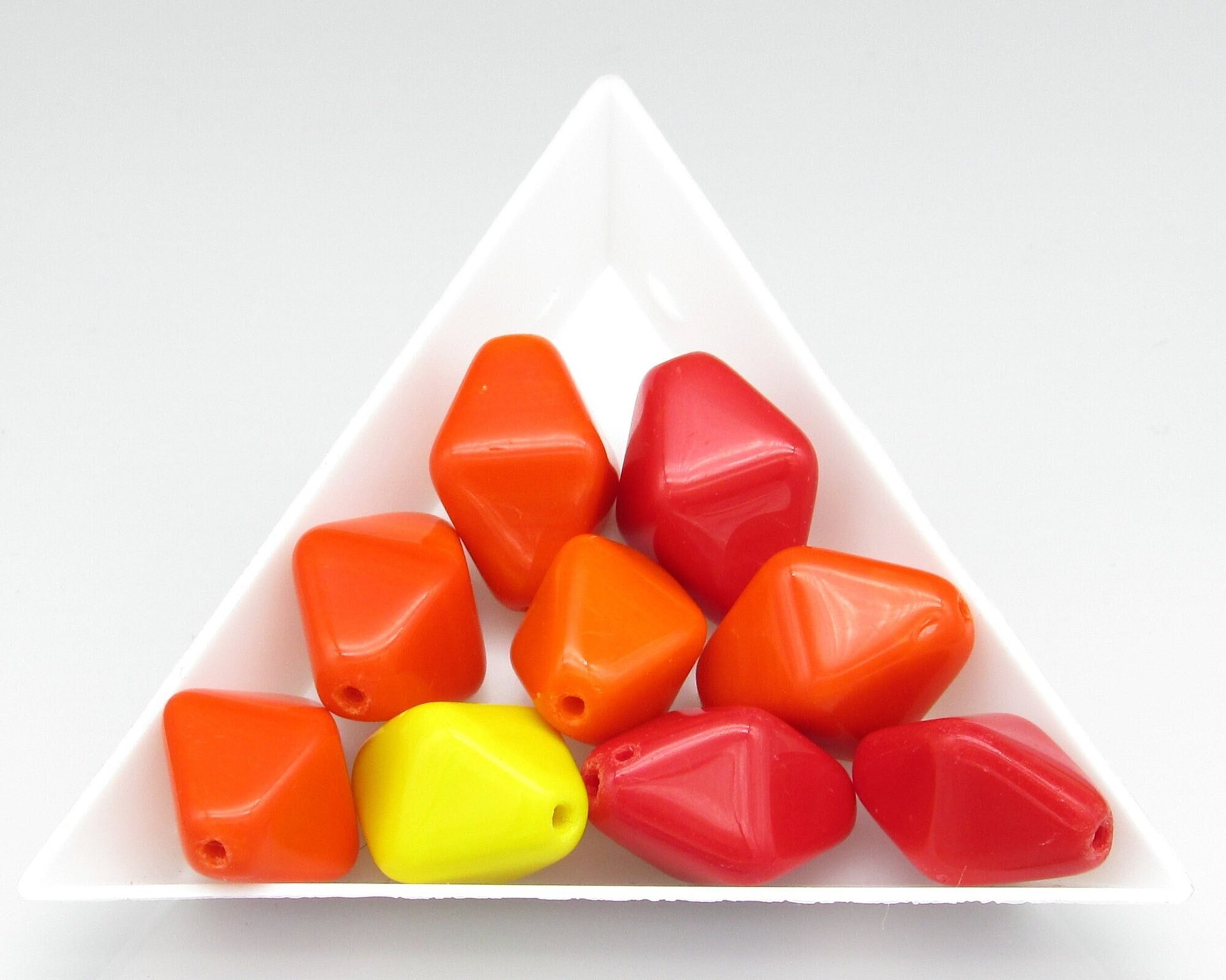 18x15mm Bicone Beads, Vintage Czech Pressed Glass