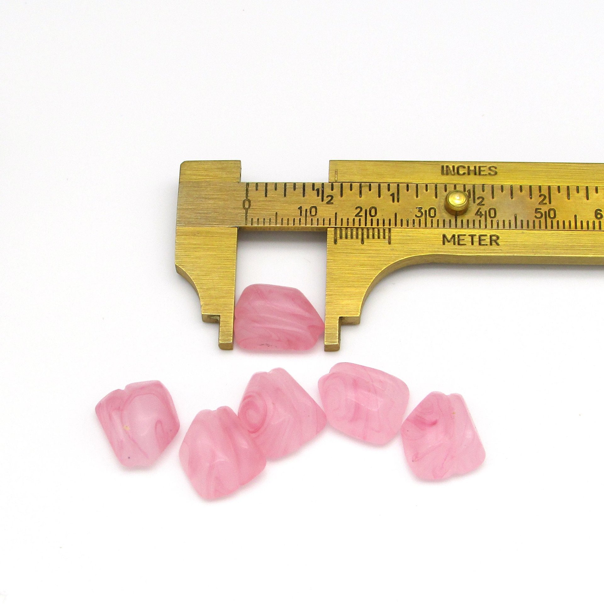 Vintage Rose Porphyr Lampwork Cabochons with Wrapping Channel 