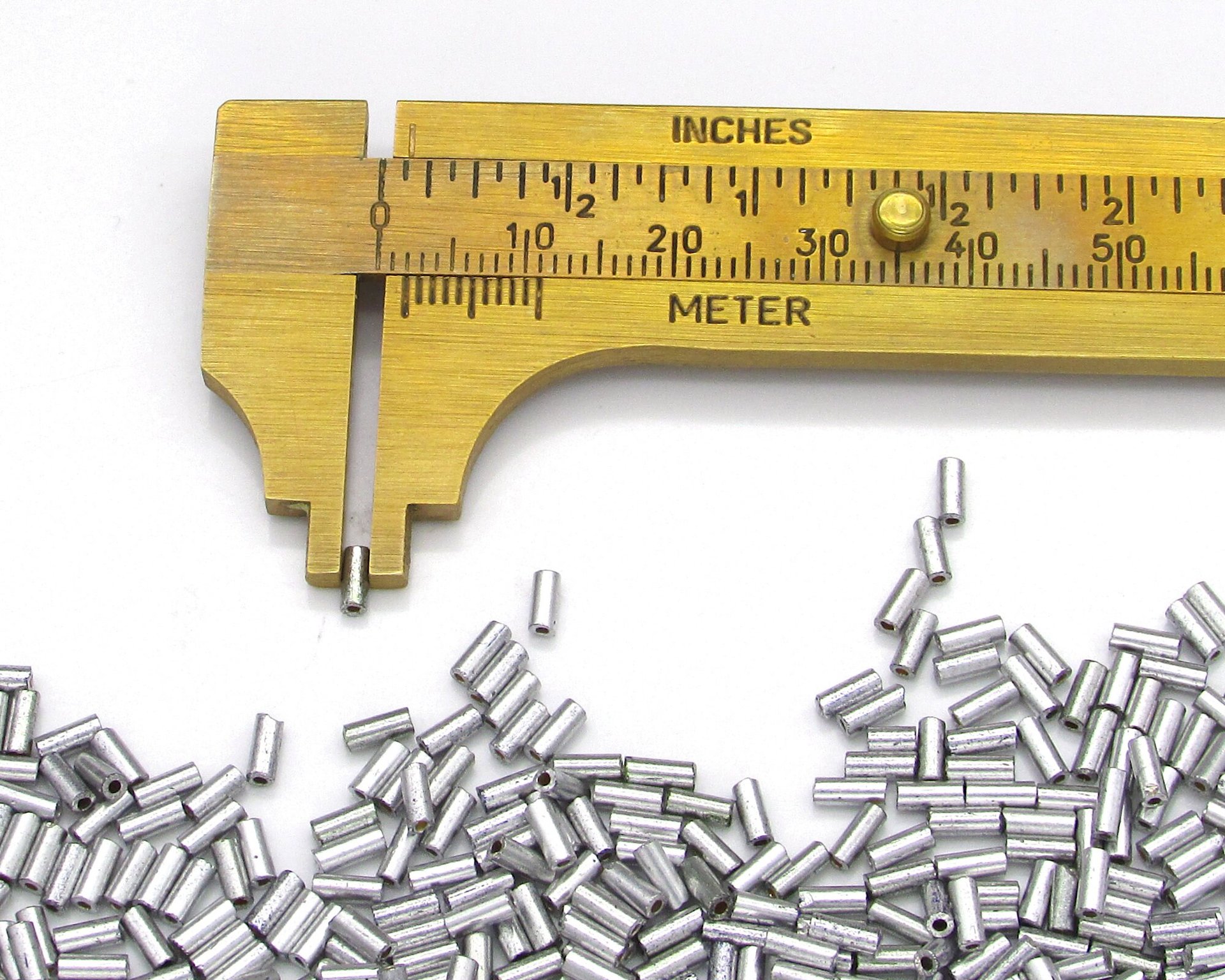 Size 2 Bugle Beads, Matte Aluminum Silver Czech Glass, 4.5mm Tiny Tubes