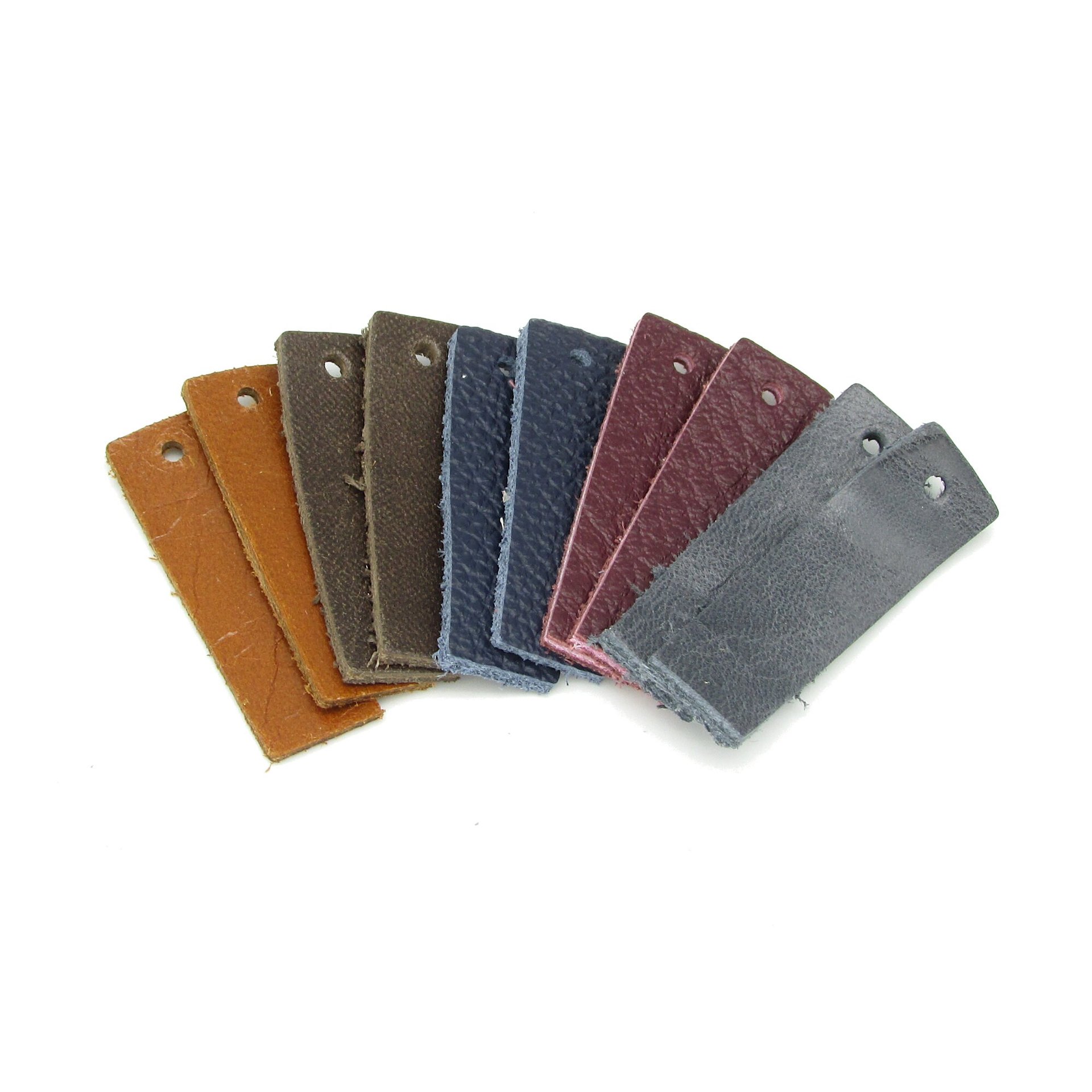 Rectangular Die Cut Pendants, 1.4 Inch Upcycled Leather Blanks