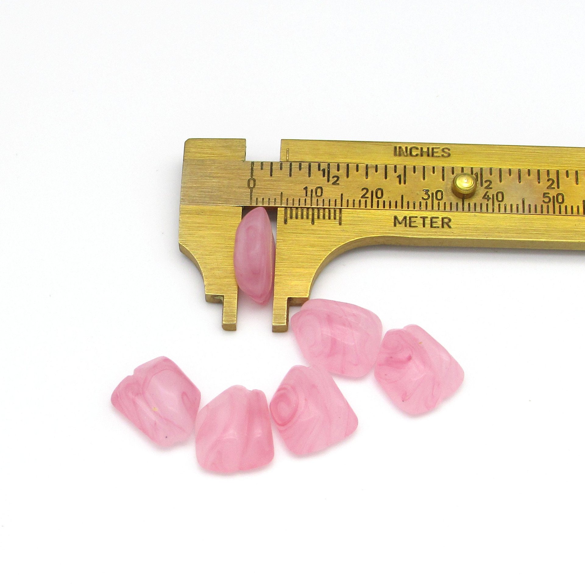 Vintage Rose Porphyr Lampwork Cabochons with Wrapping Channel 