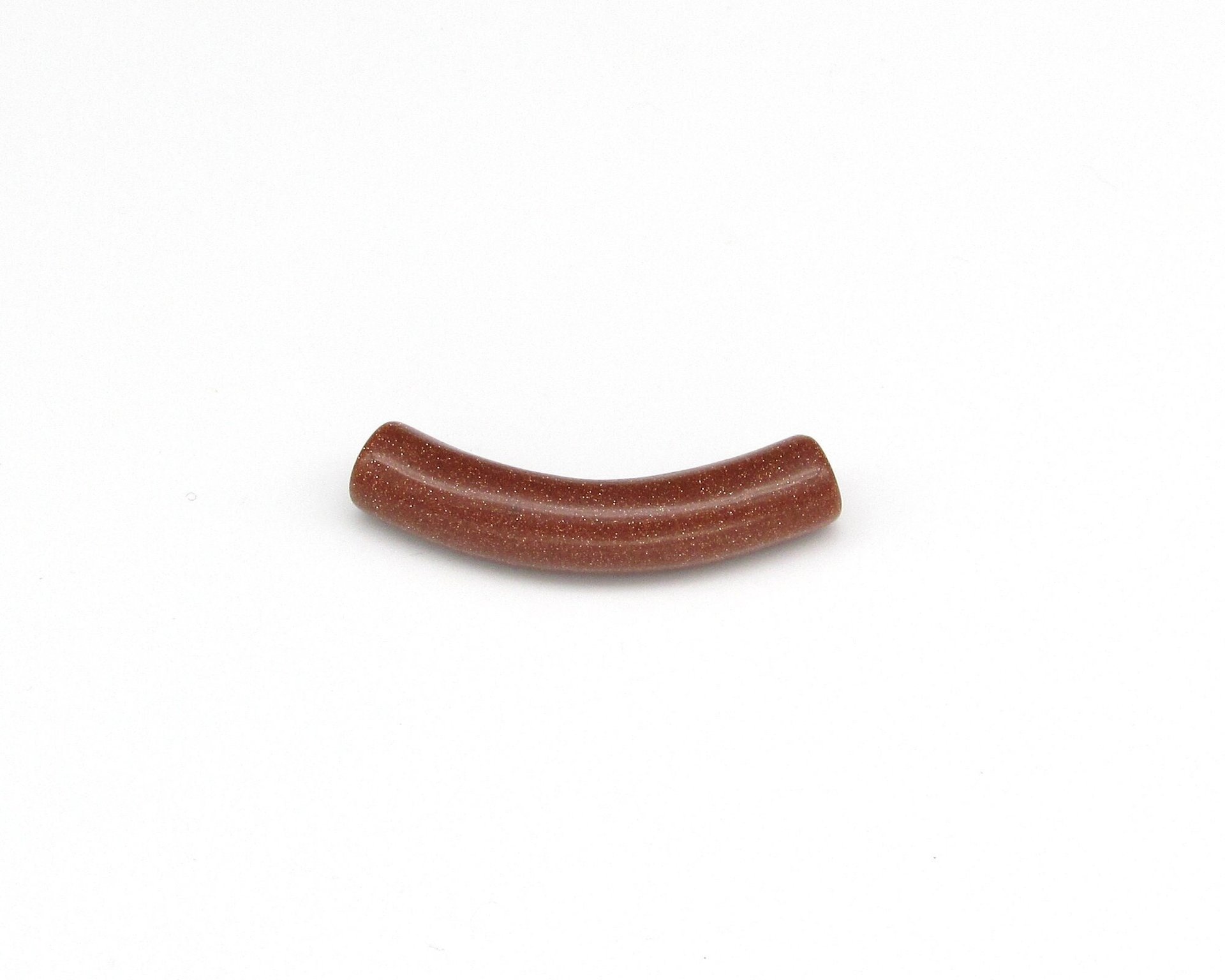 Curved Noodle Pendant, 35x7mm Cylinder with Half-Drilled Ends