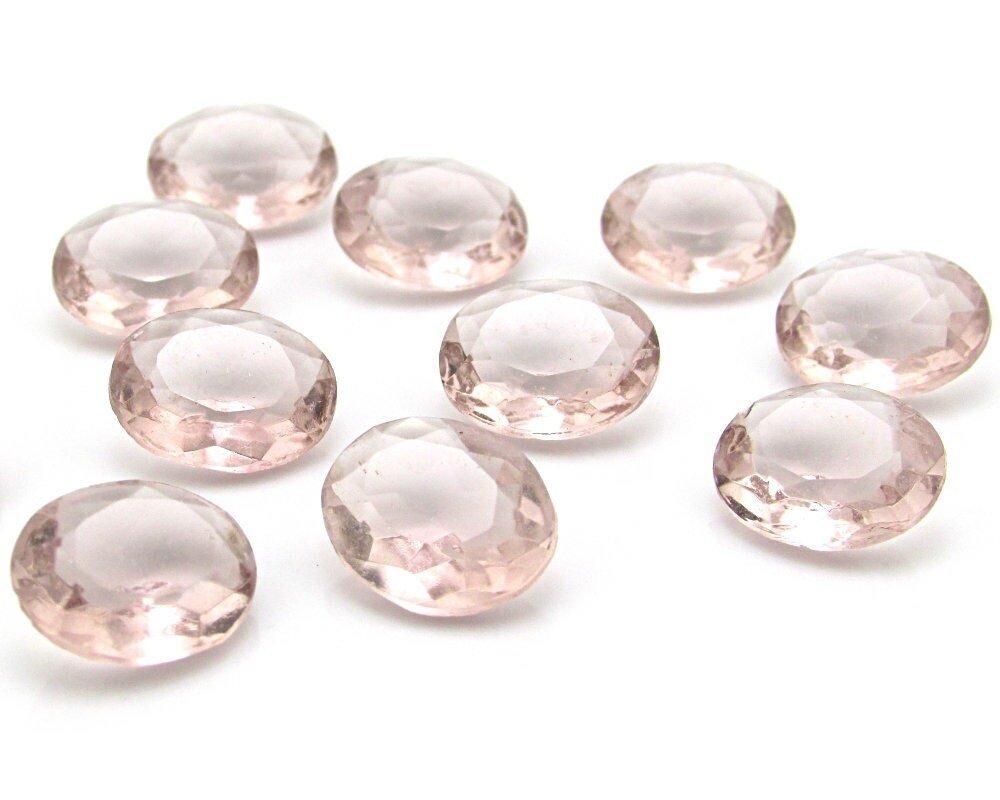 12x10mm Faceted Oval Rhinestones, Light Amethyst Unfoiled Point Back Dentelles