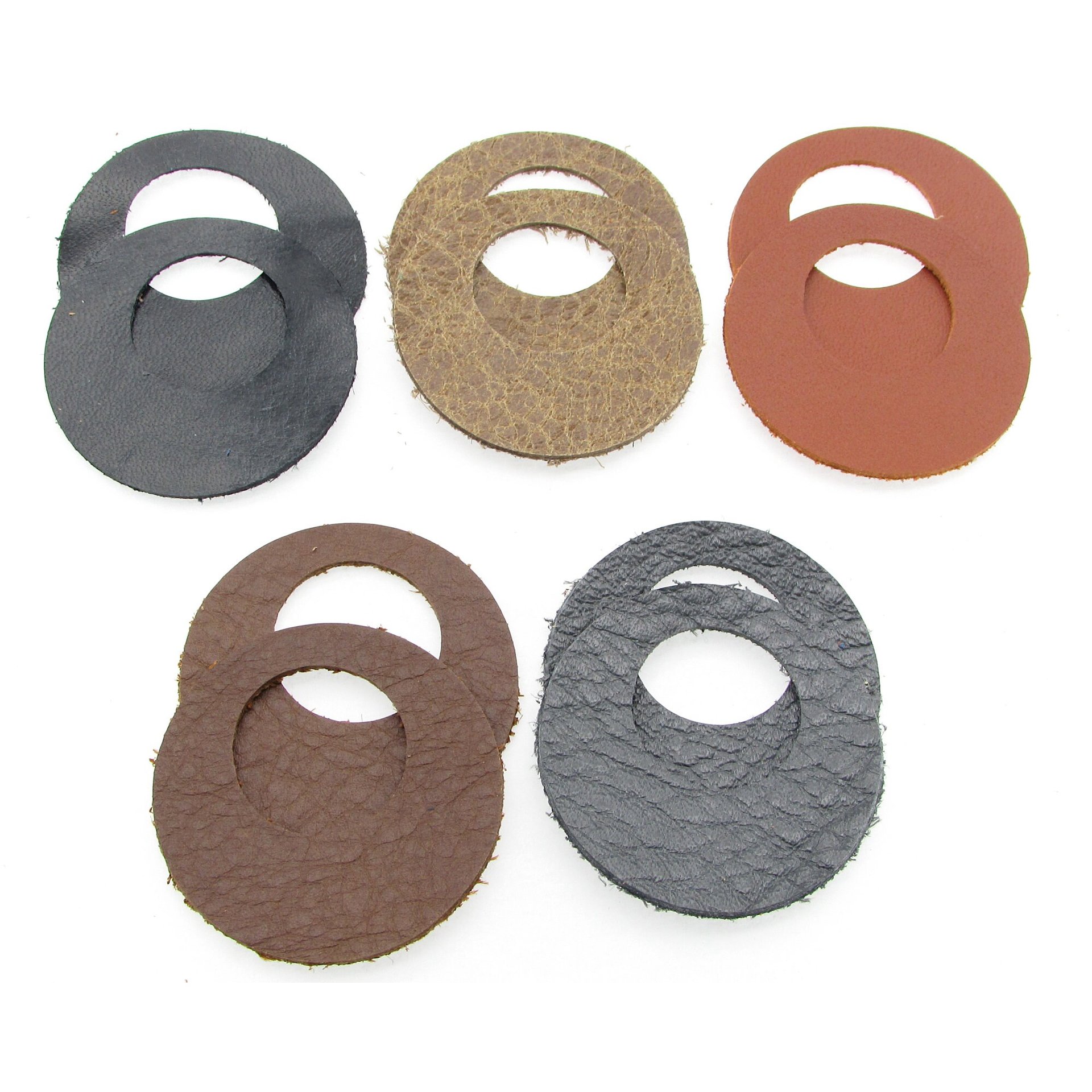 Go-Go Die Cut Pendants, Upcycled Top Grain Leather 1.5 Inch Round Earring Blanks (10)