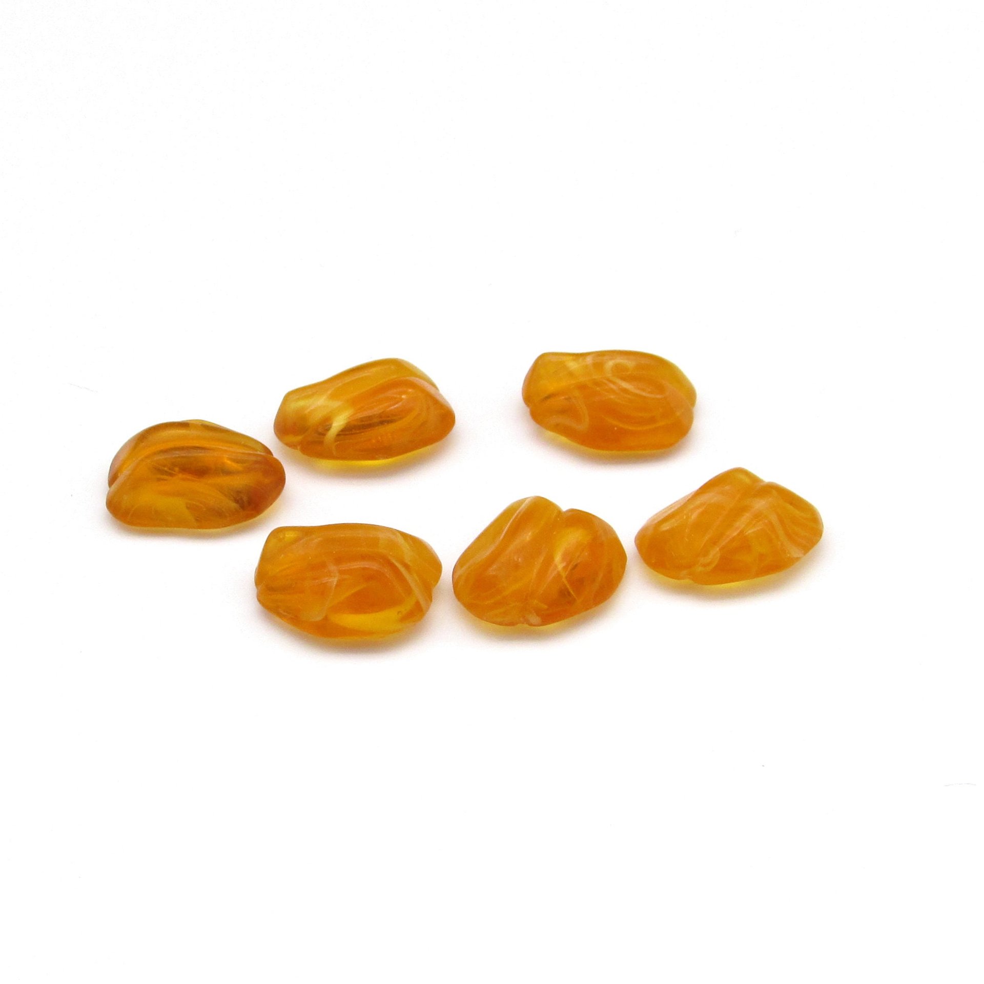 Vintage Topaz Porphyr Glass Cabochons with Wrapping Channel