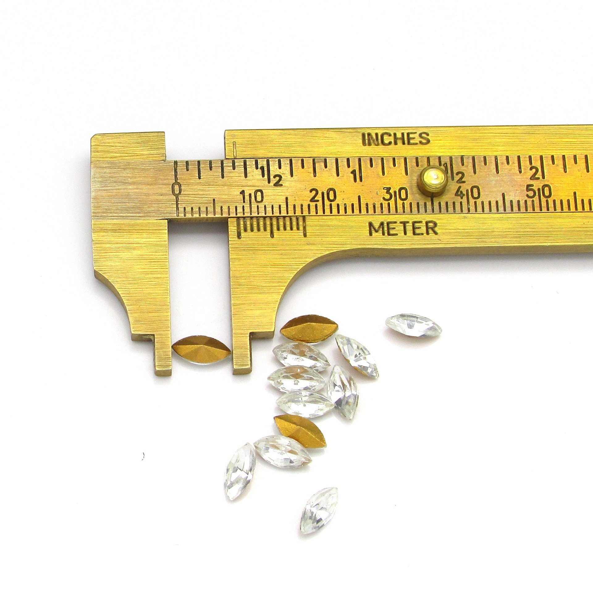 Rhinestone Navettes, 10x5mm 8x4mm Tin Table Cut Marquise