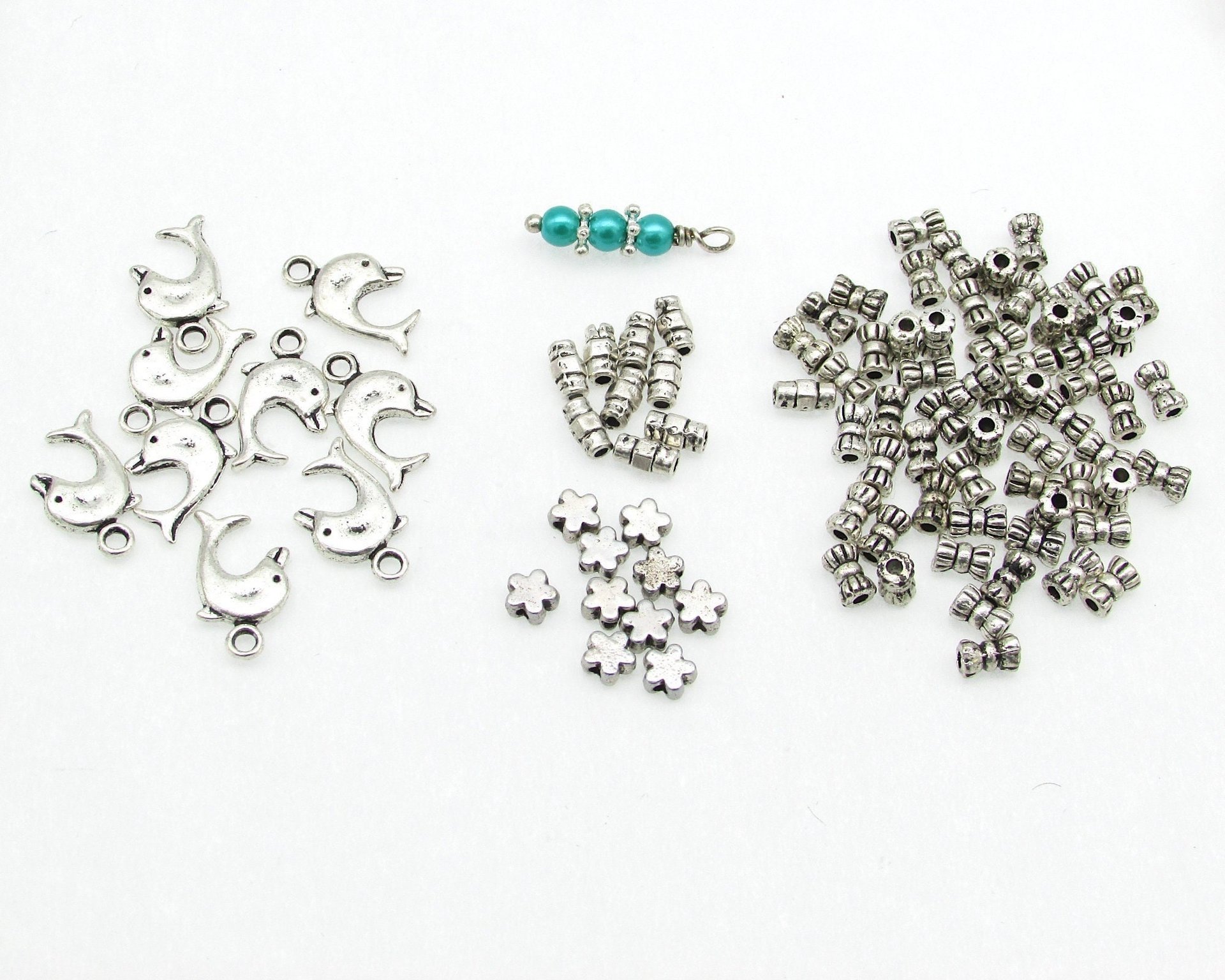 Silver Plated Spacers and Charms, 88pc Mixed Lot