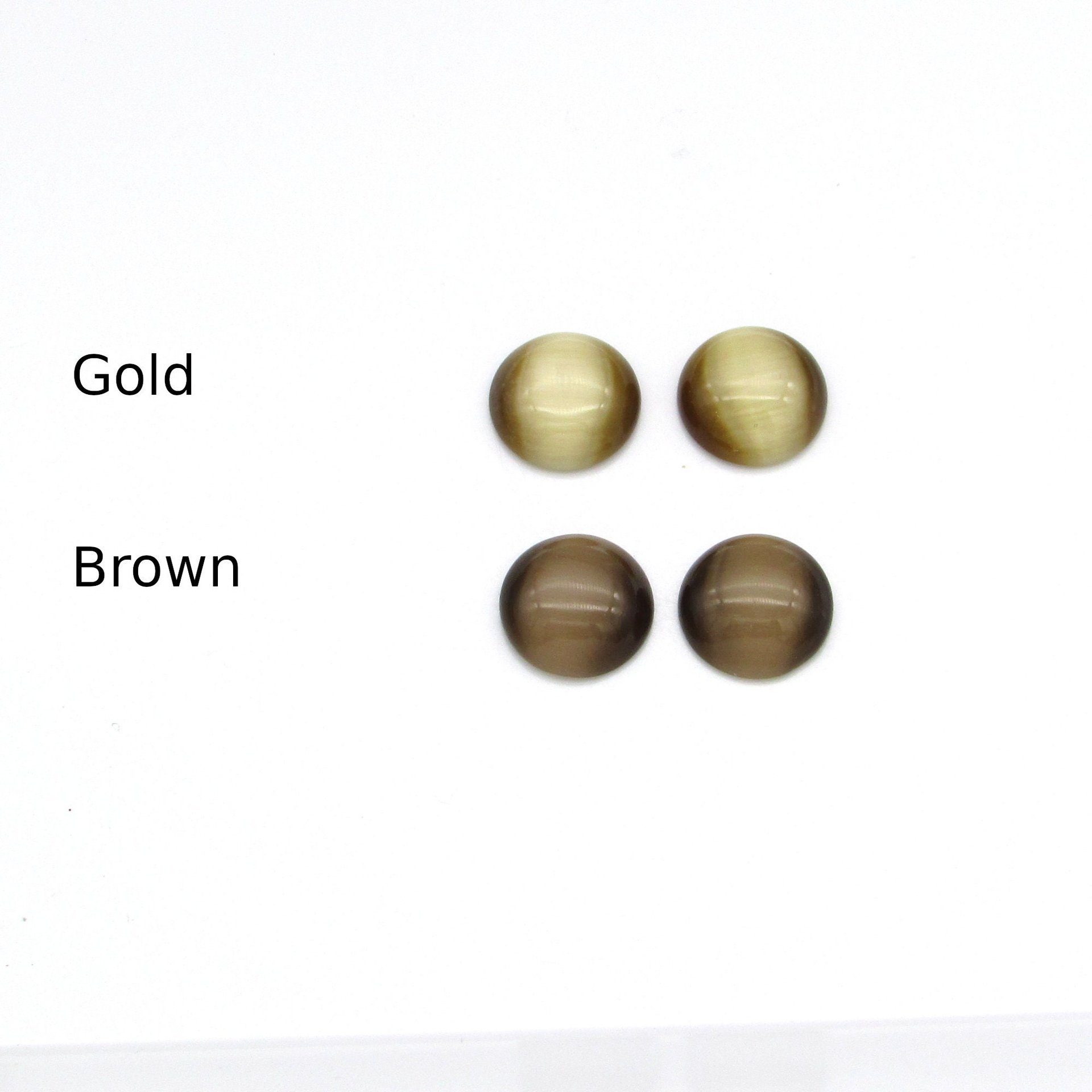 Round Fiber Optic Glass Cabochons, 11.5mm 12.5mm 13mm