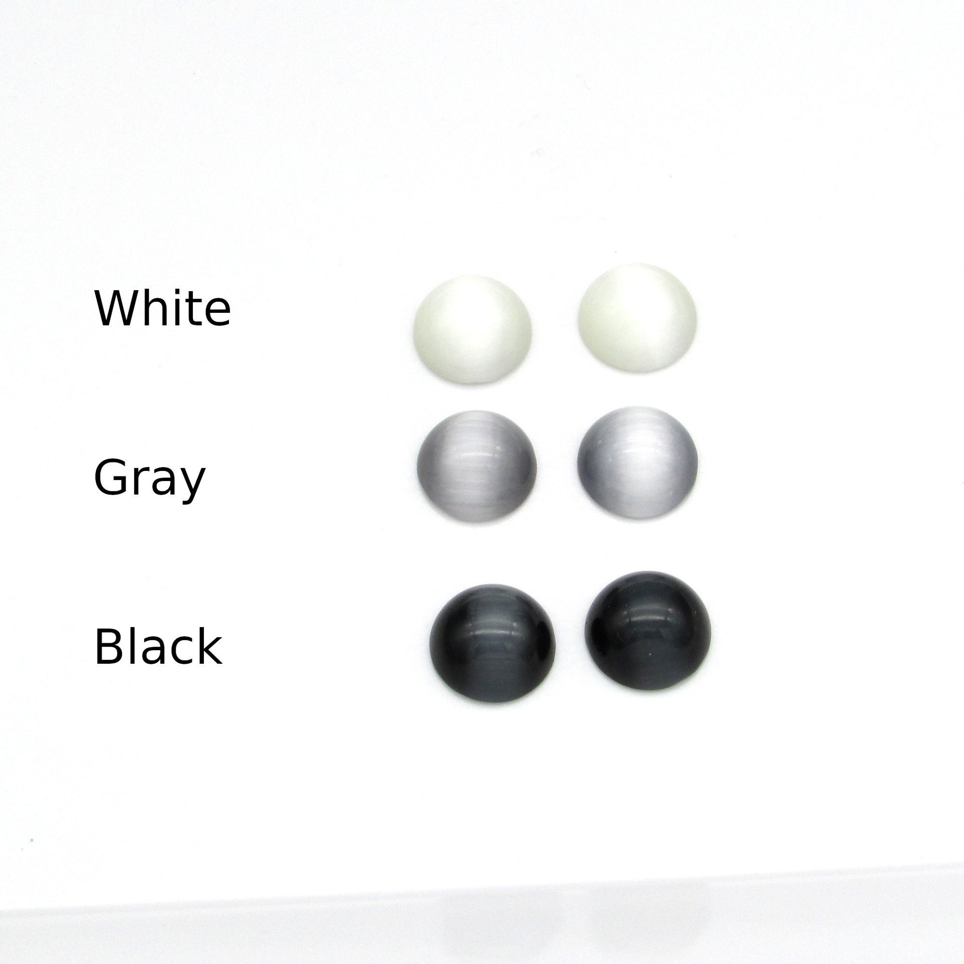 Round Fiber Optic Glass Cabochons, 11.5mm 12.5mm 13mm