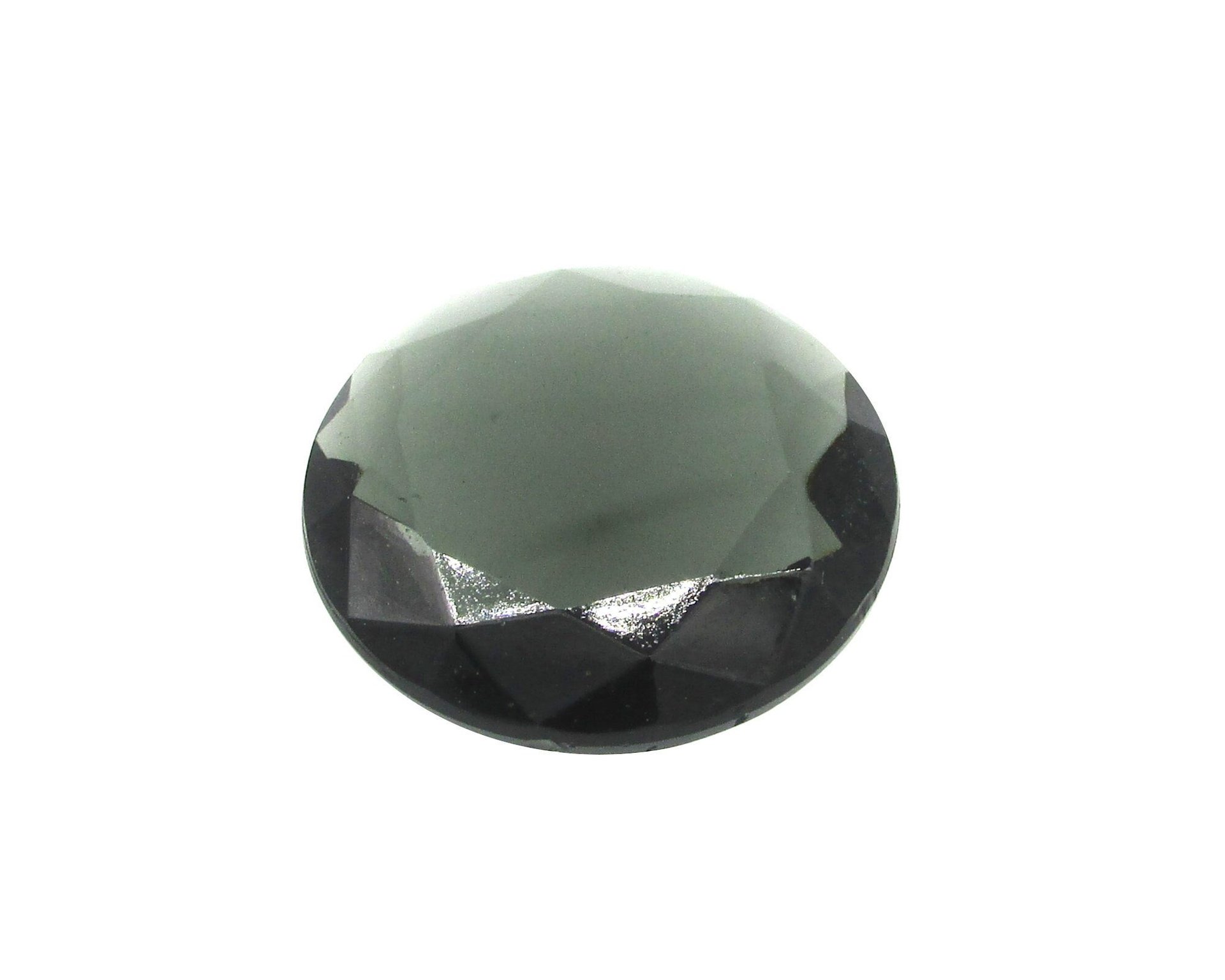 32mm Rhinestone Dentelle, Large Vintage Faceted Round Unfoiled Point Back Glass Gem