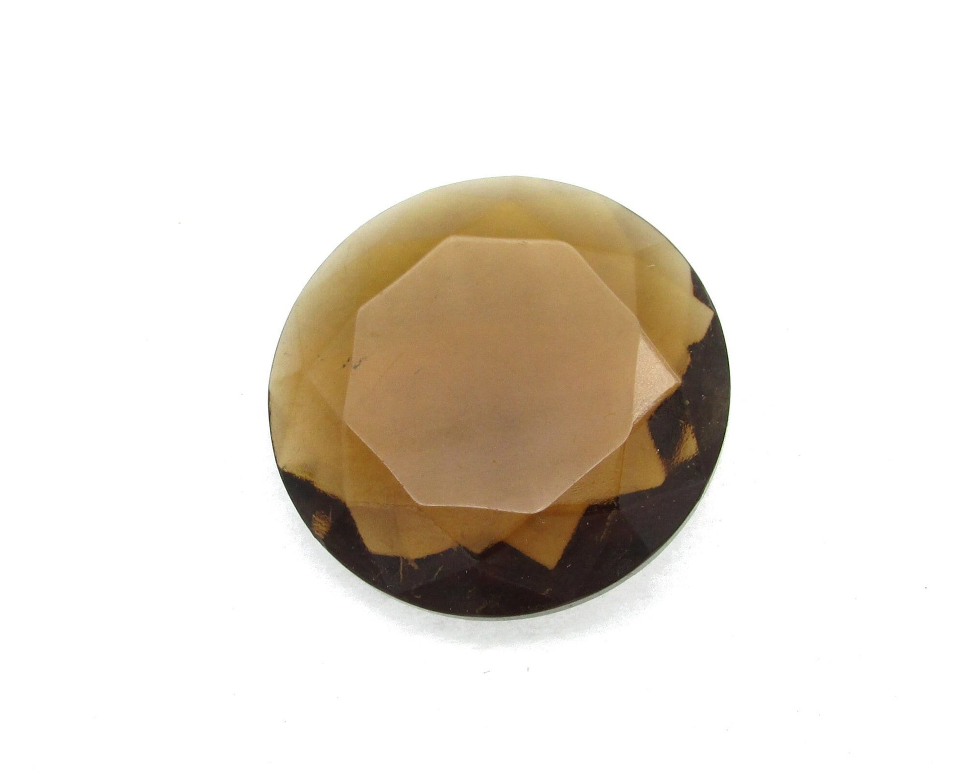 32mm Rhinestone Dentelle, Large Vintage Faceted Round Unfoiled Point Back Glass Gem